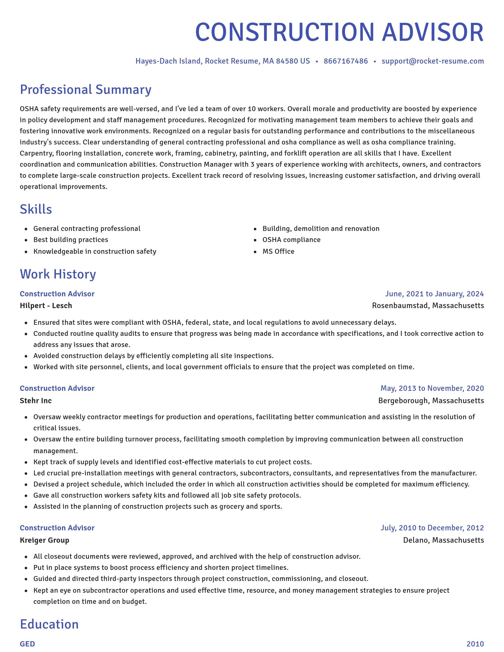Novel resume template