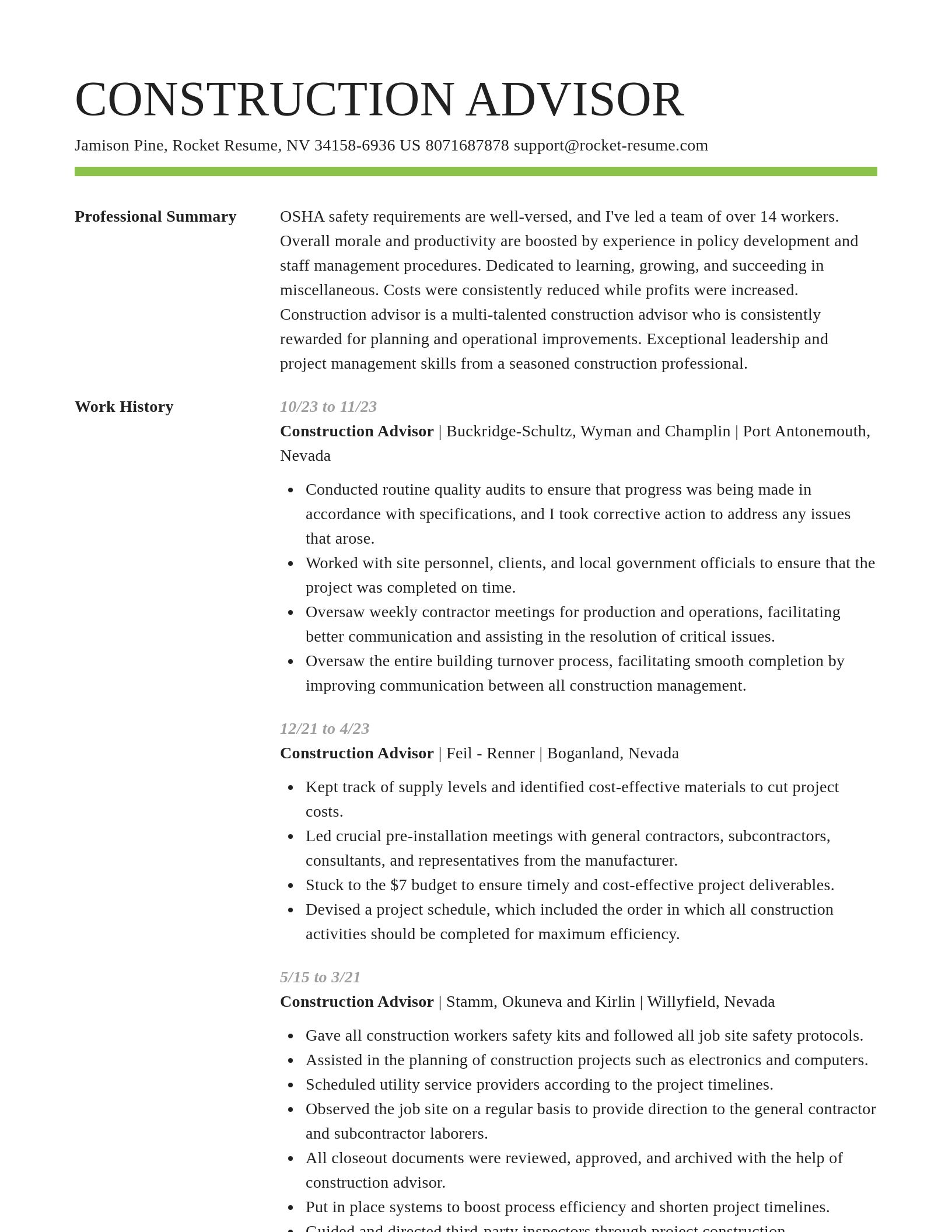 Smart resume template