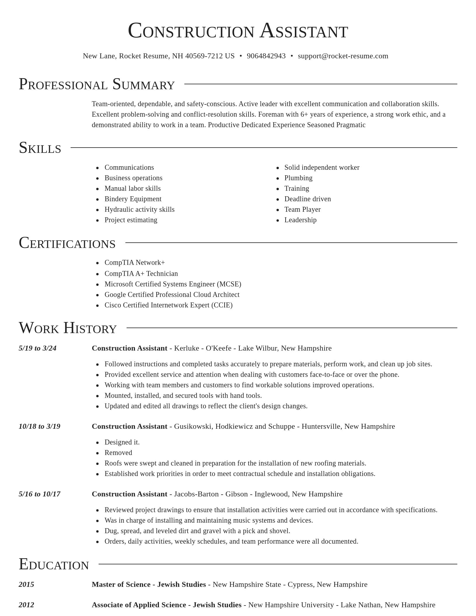 Director resume template