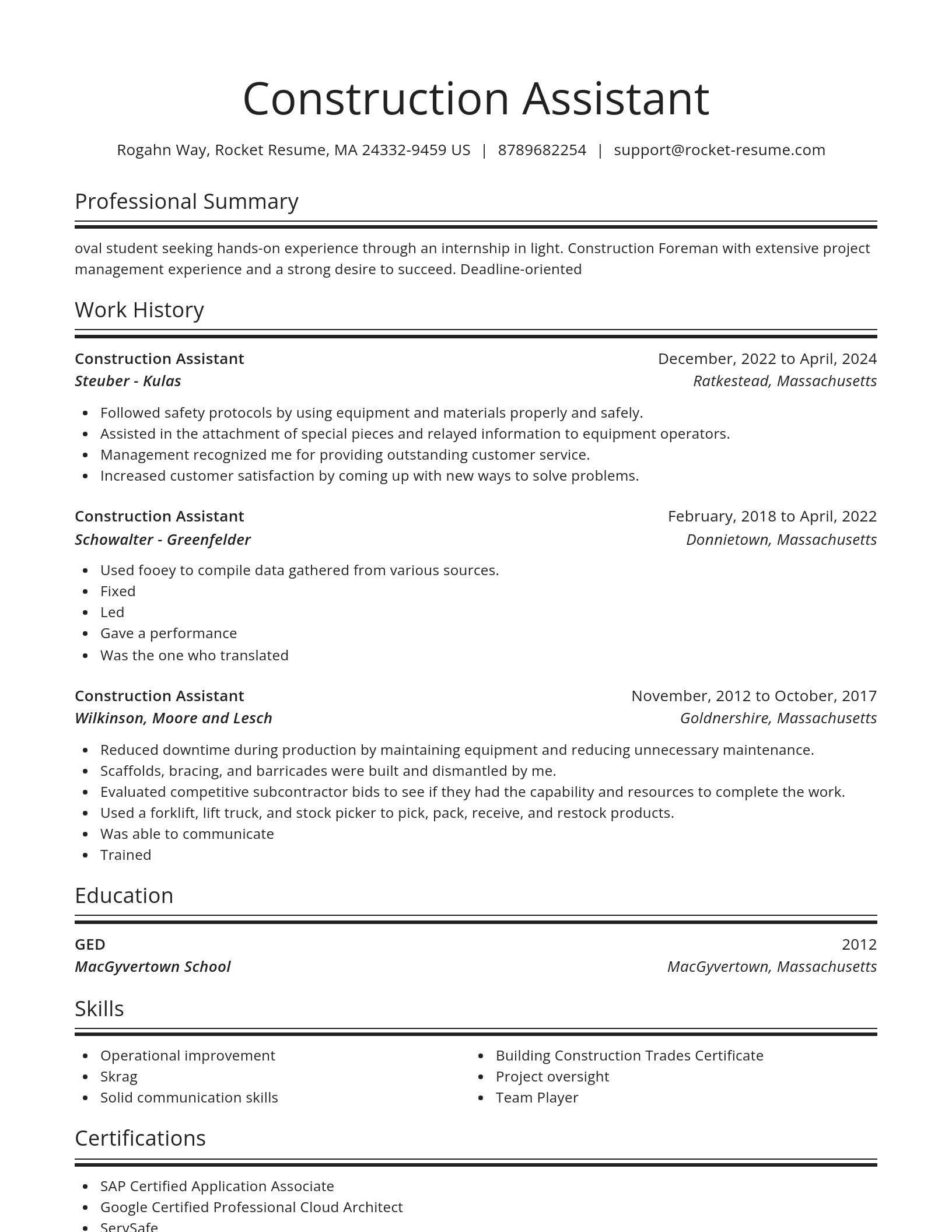 Spotlight resume template