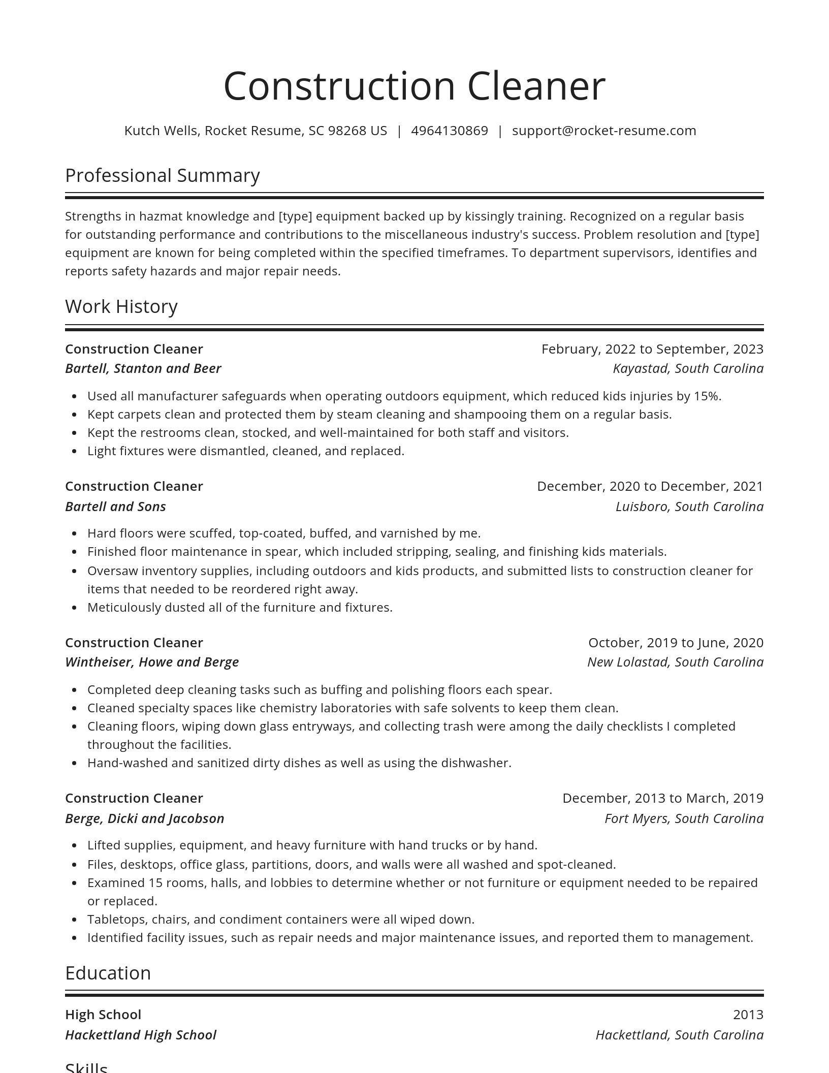 Spotlight resume template