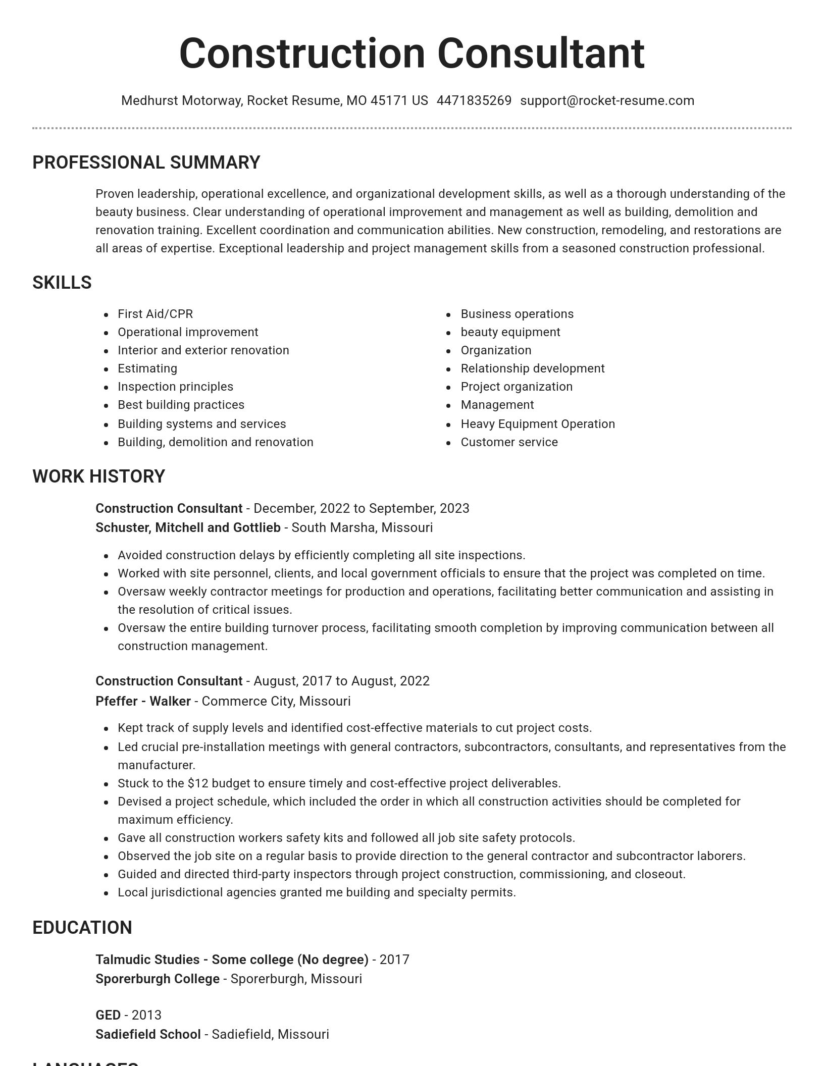 Brilliant resume template