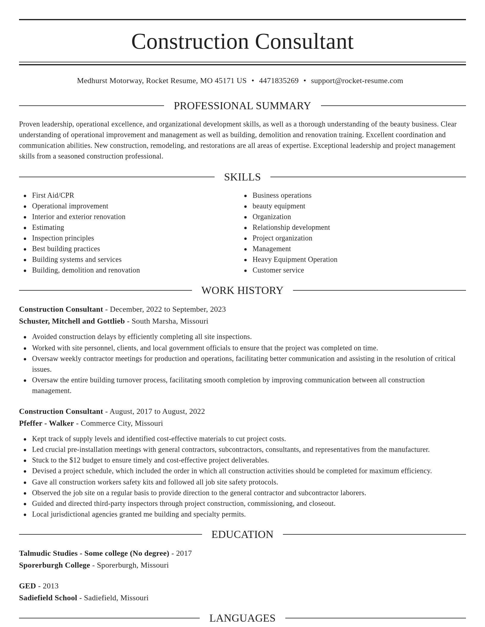 Elegant resume template