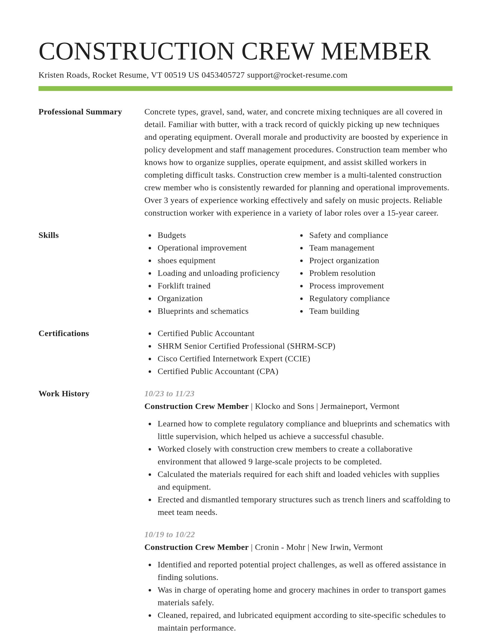 Smart resume template