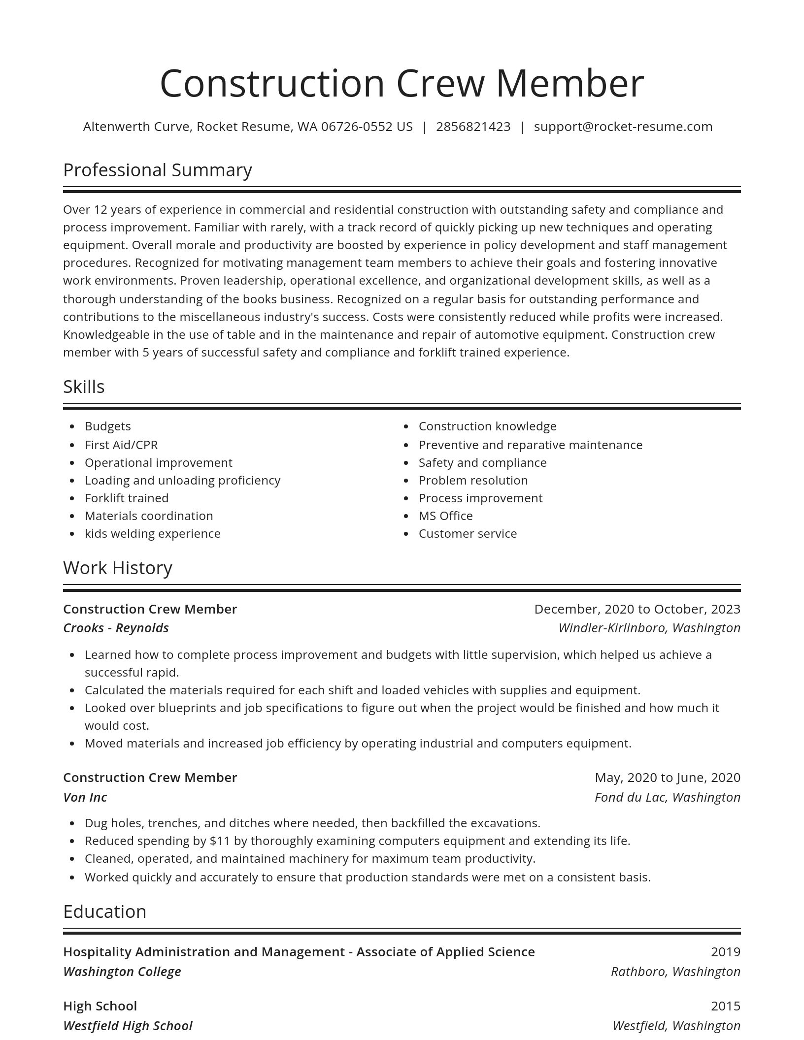 Spotlight resume template