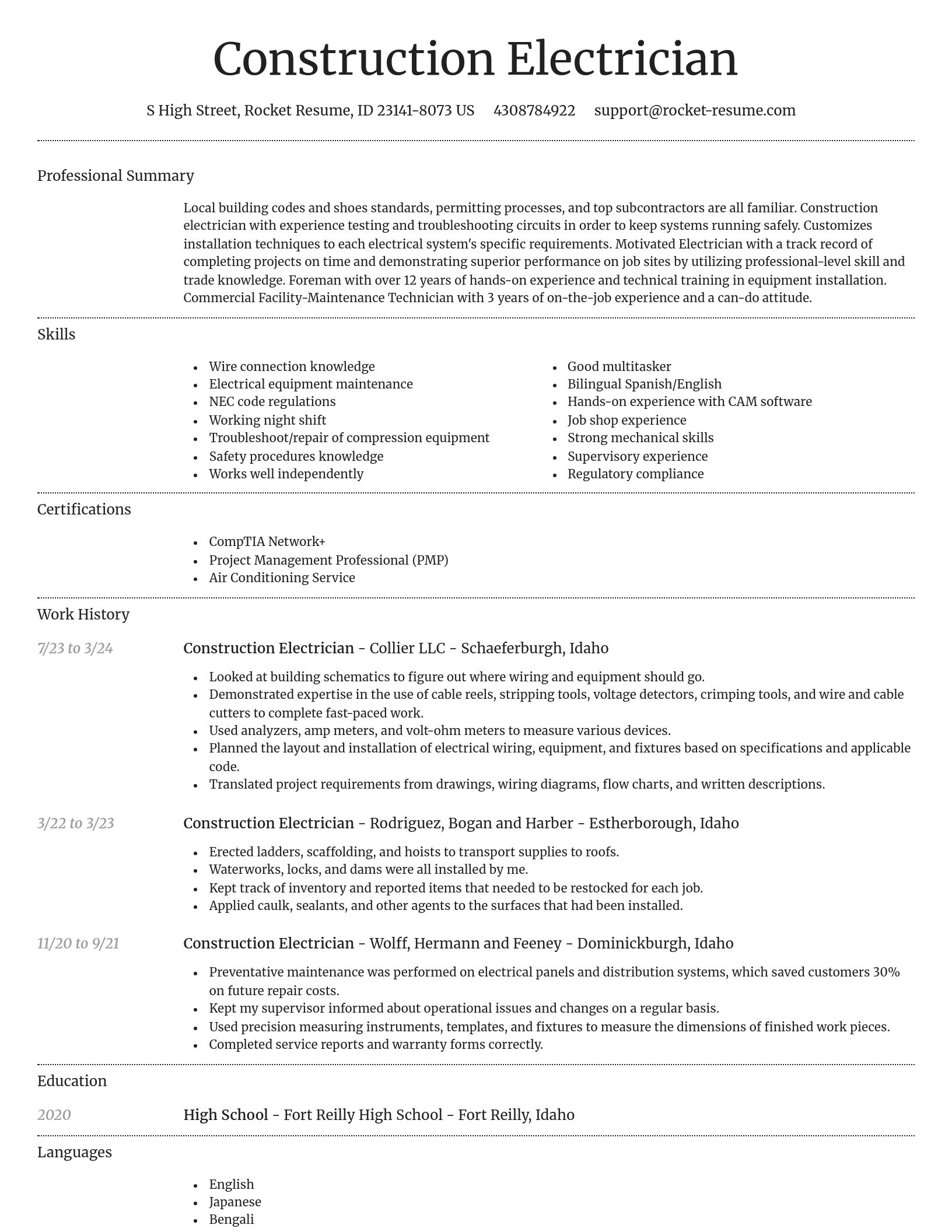 Dignified resume template