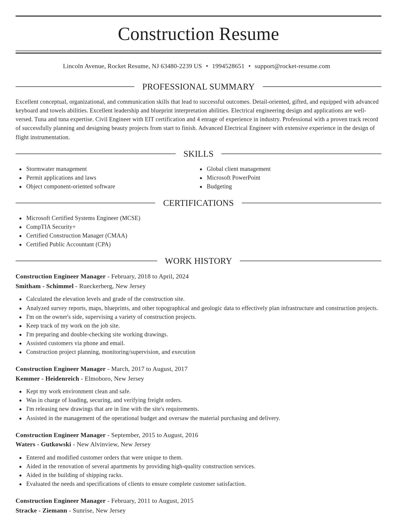 Elegant resume template