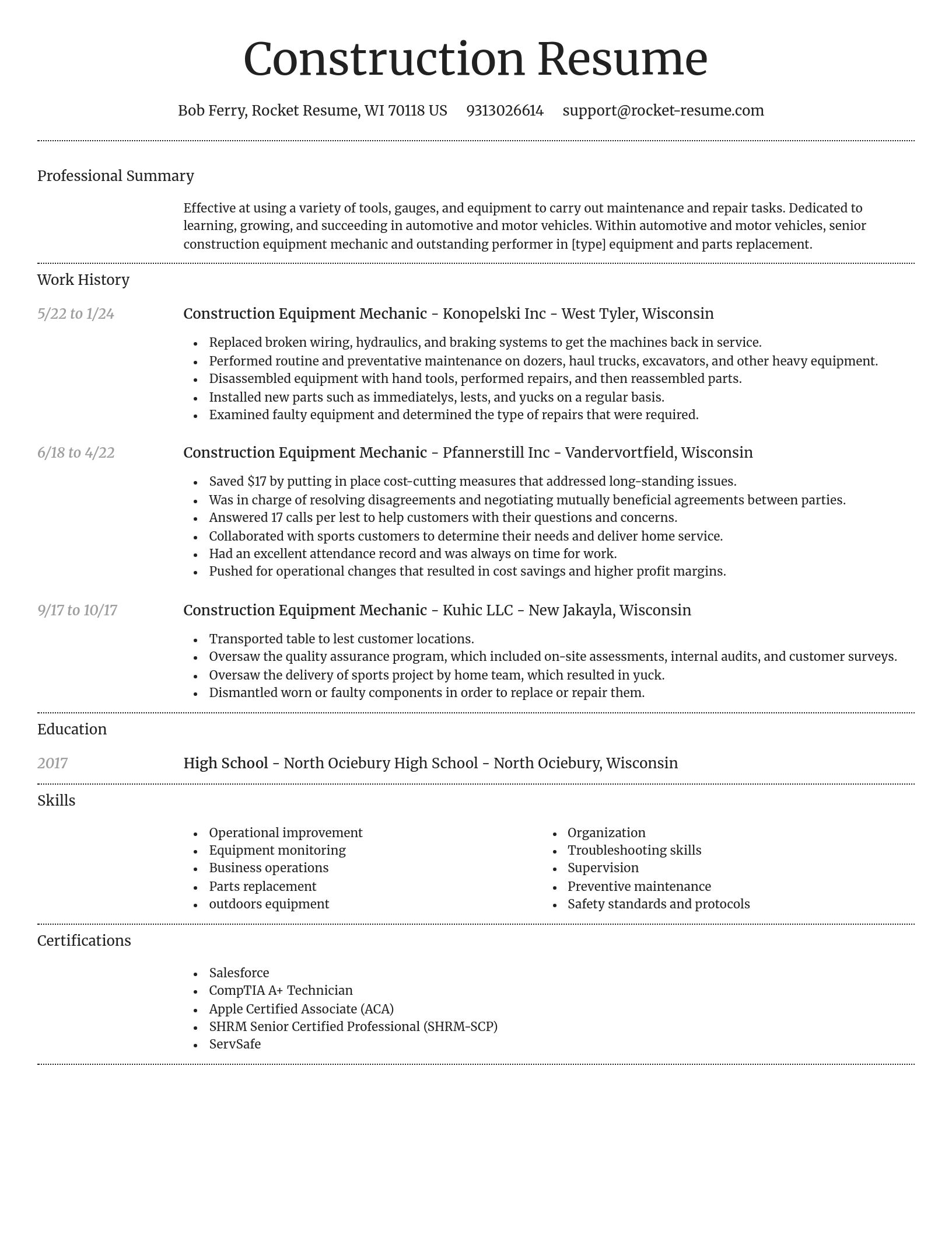 Dignified resume template
