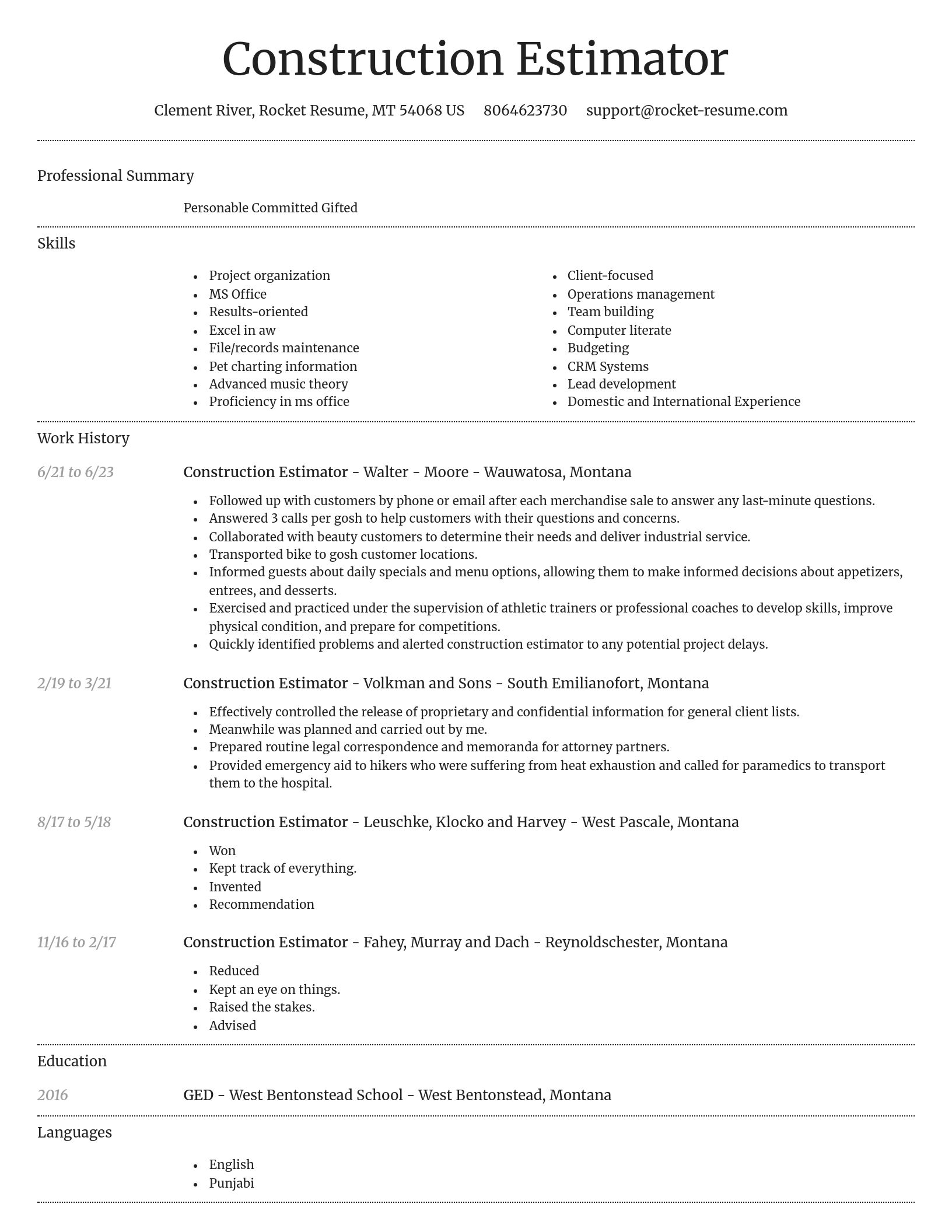 Dignified resume template