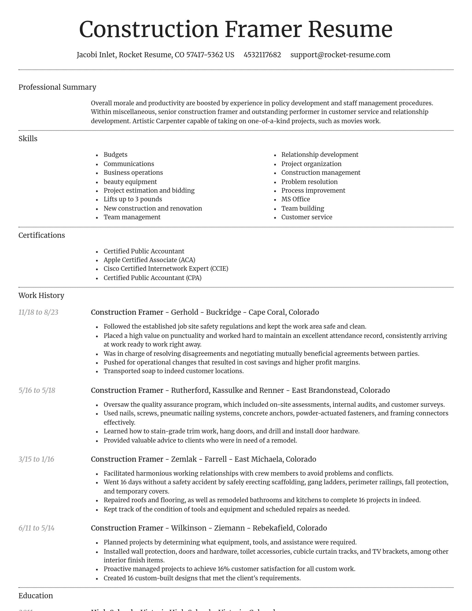 Dignified resume template