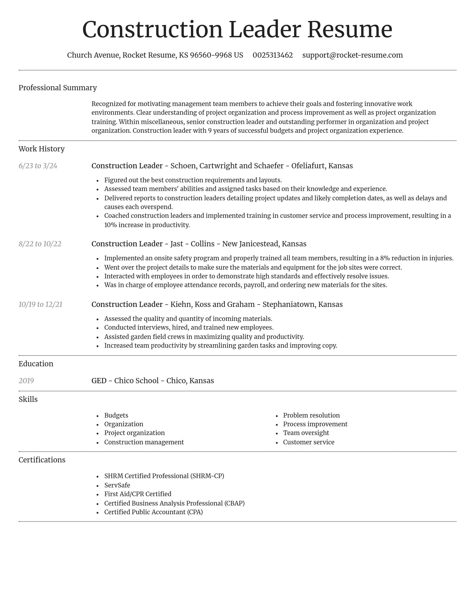 Dignified resume template