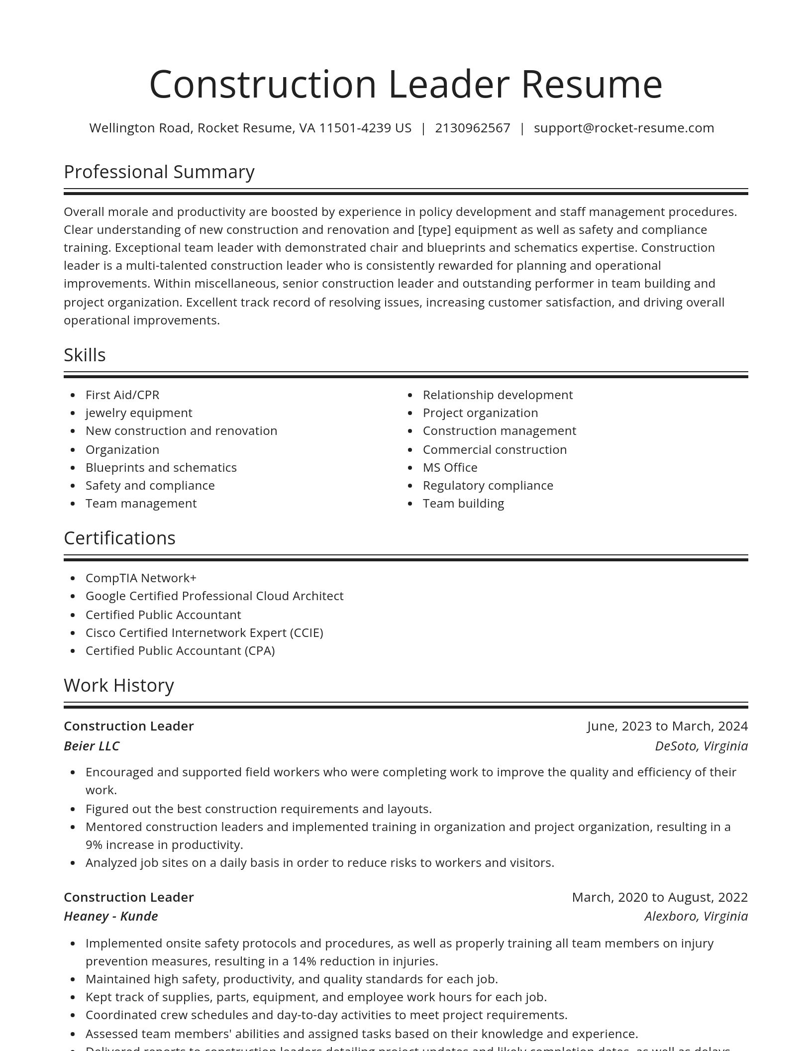 Spotlight resume template