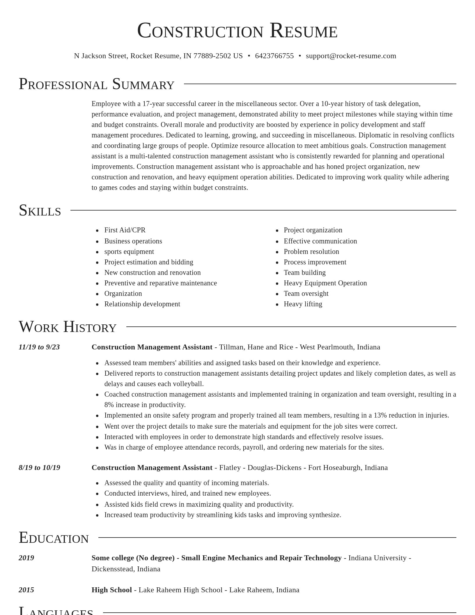 Director resume template