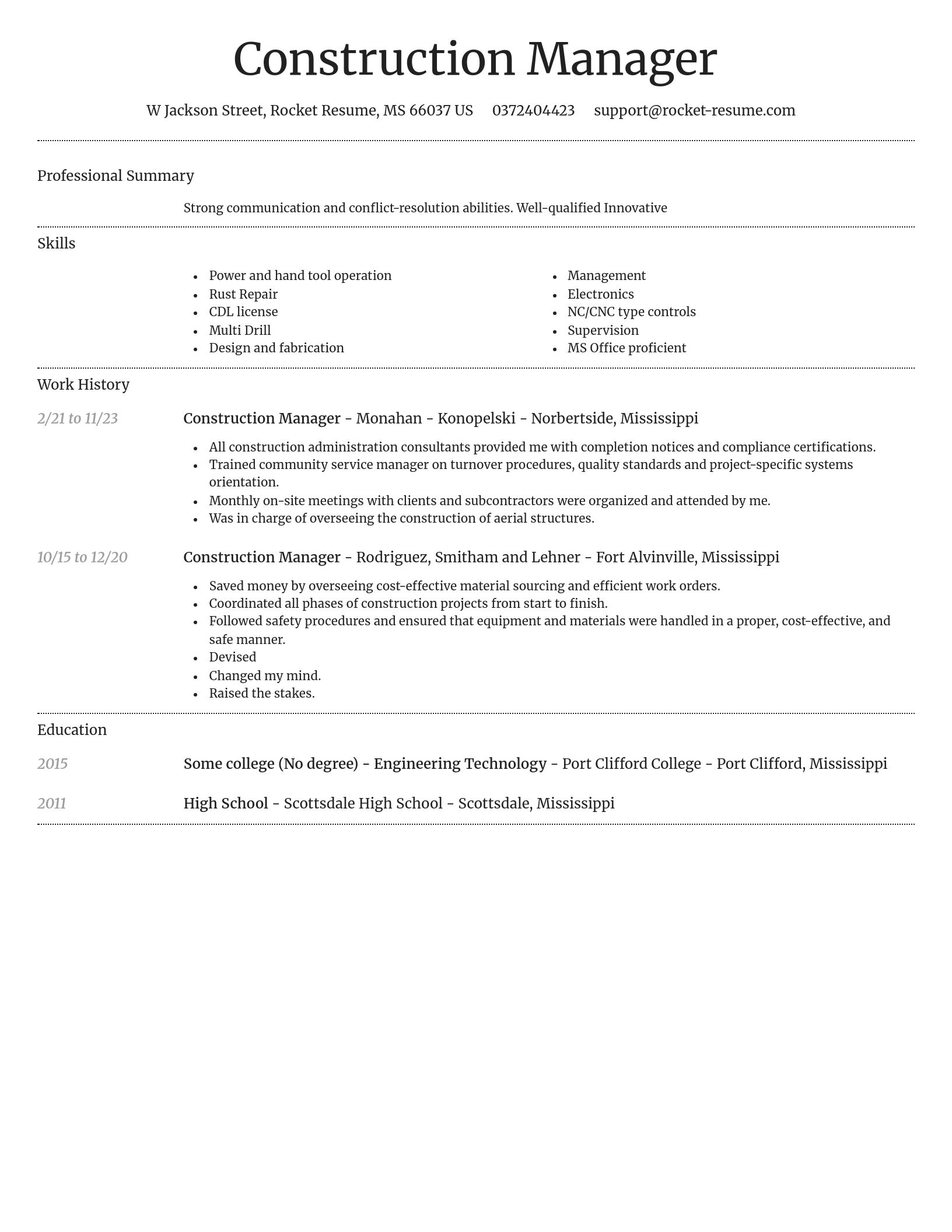 Dignified resume template