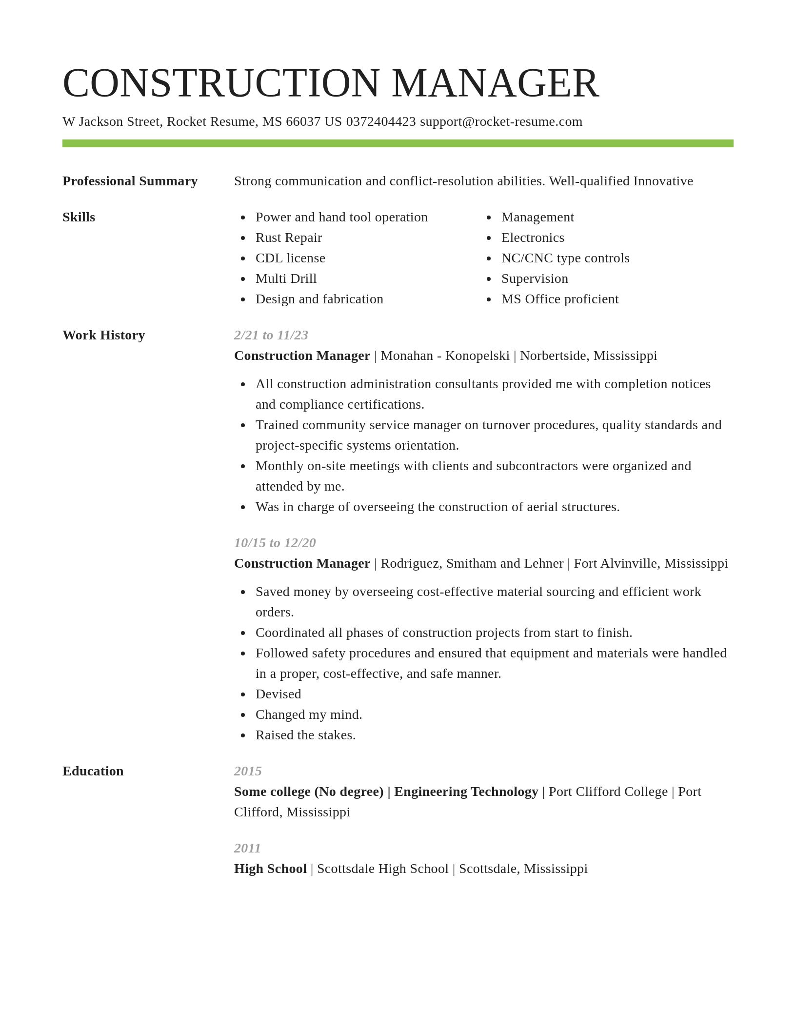 Smart resume template