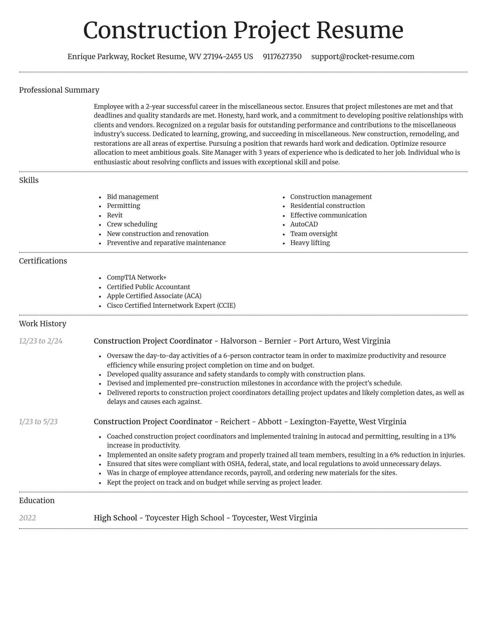Dignified resume template