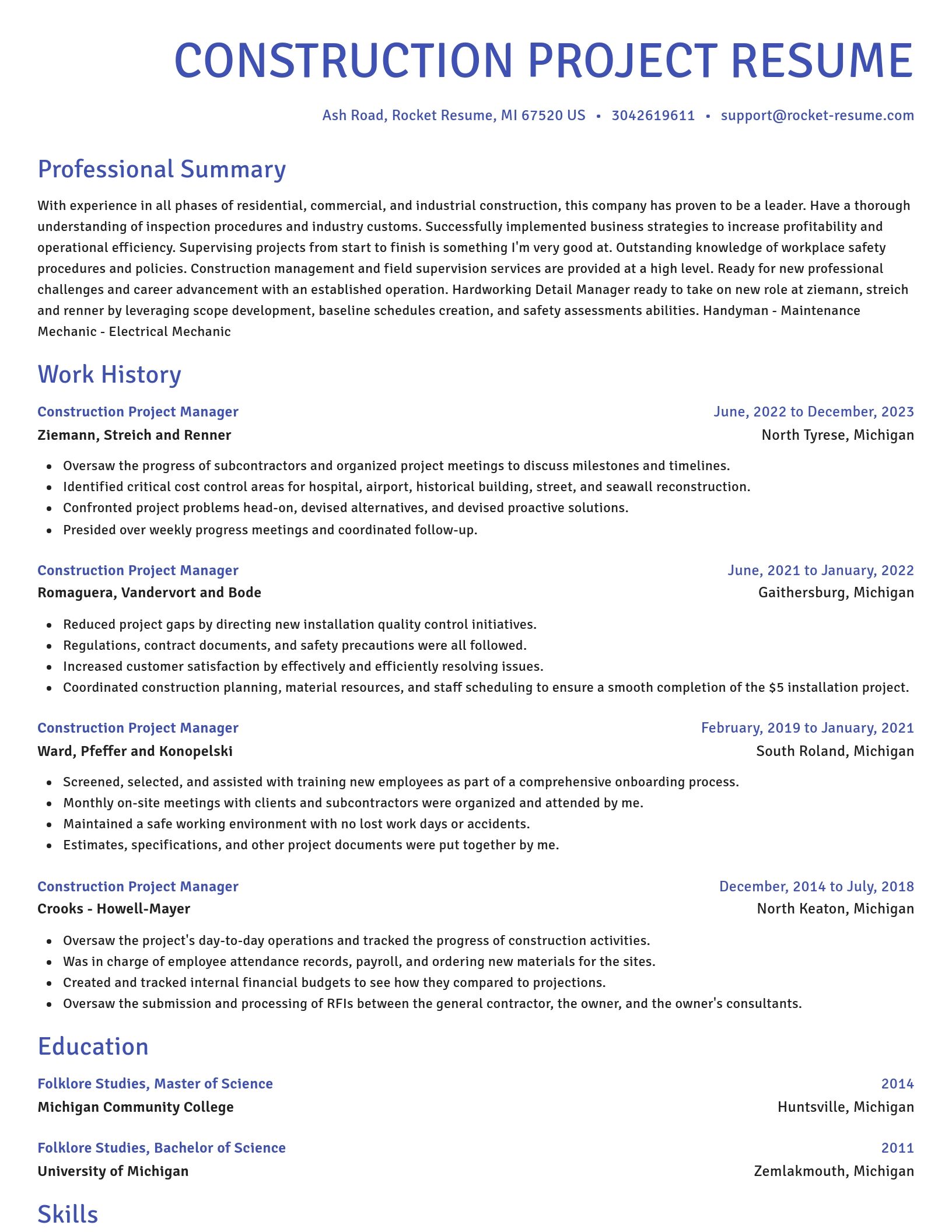 Novel resume template