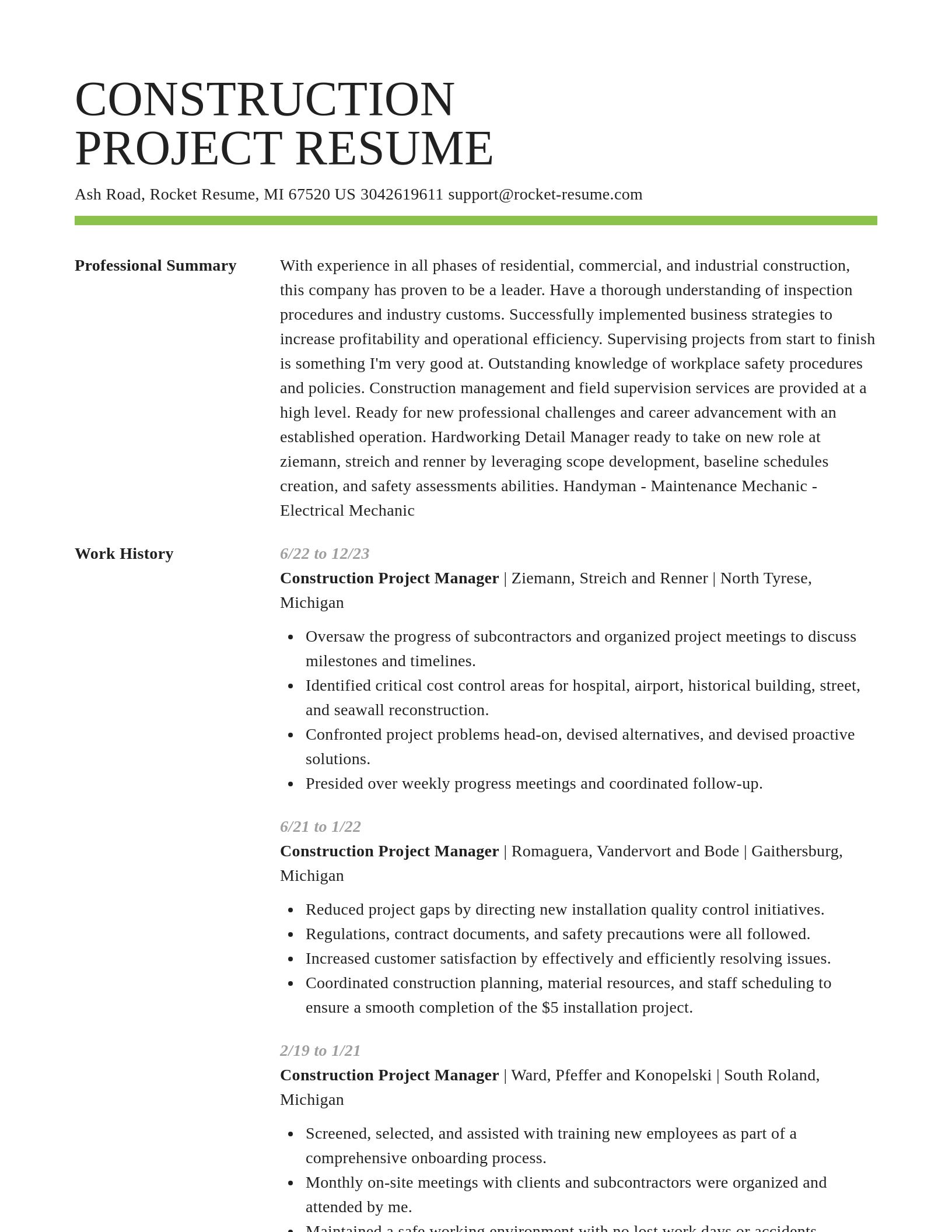 Smart resume template