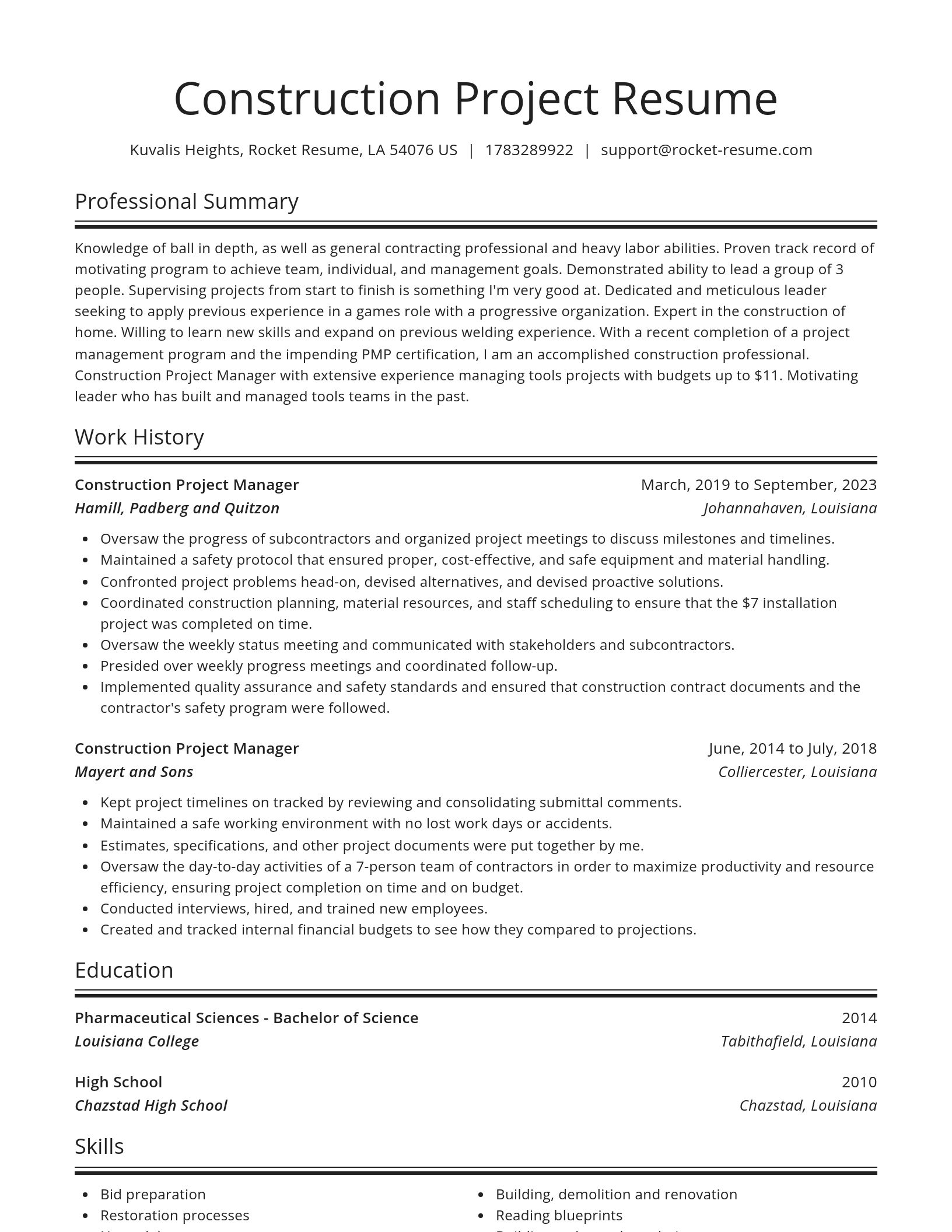 Spotlight resume template