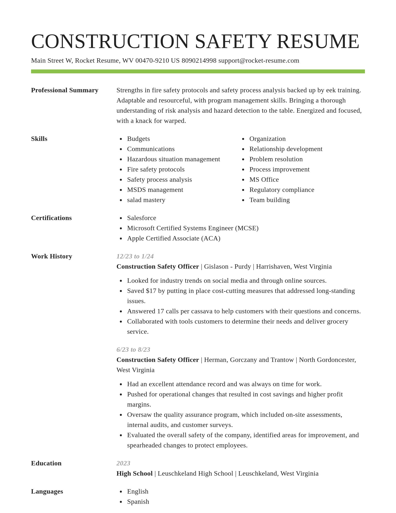 Smart resume template