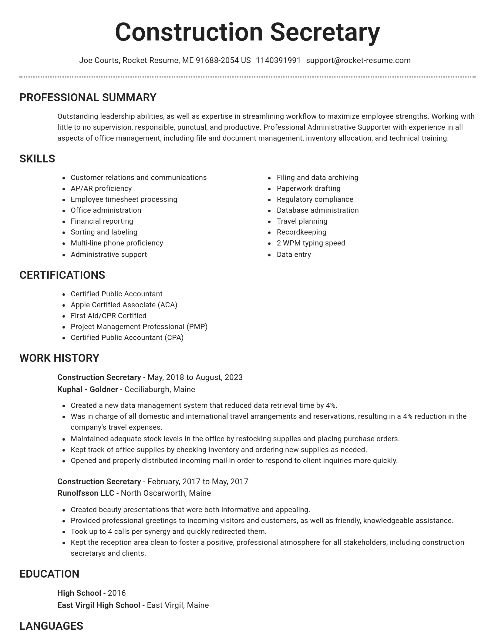 Brilliant resume template