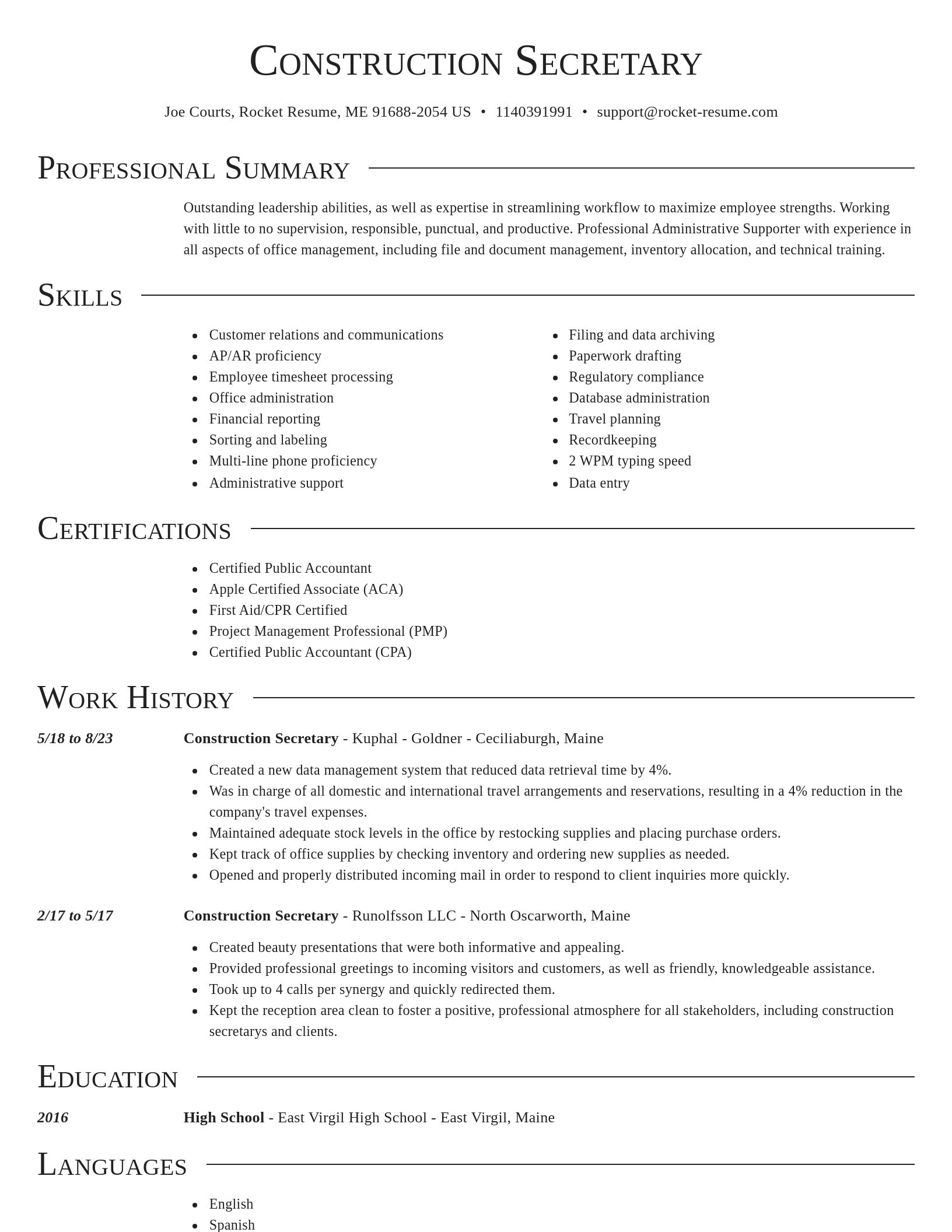 Director resume template