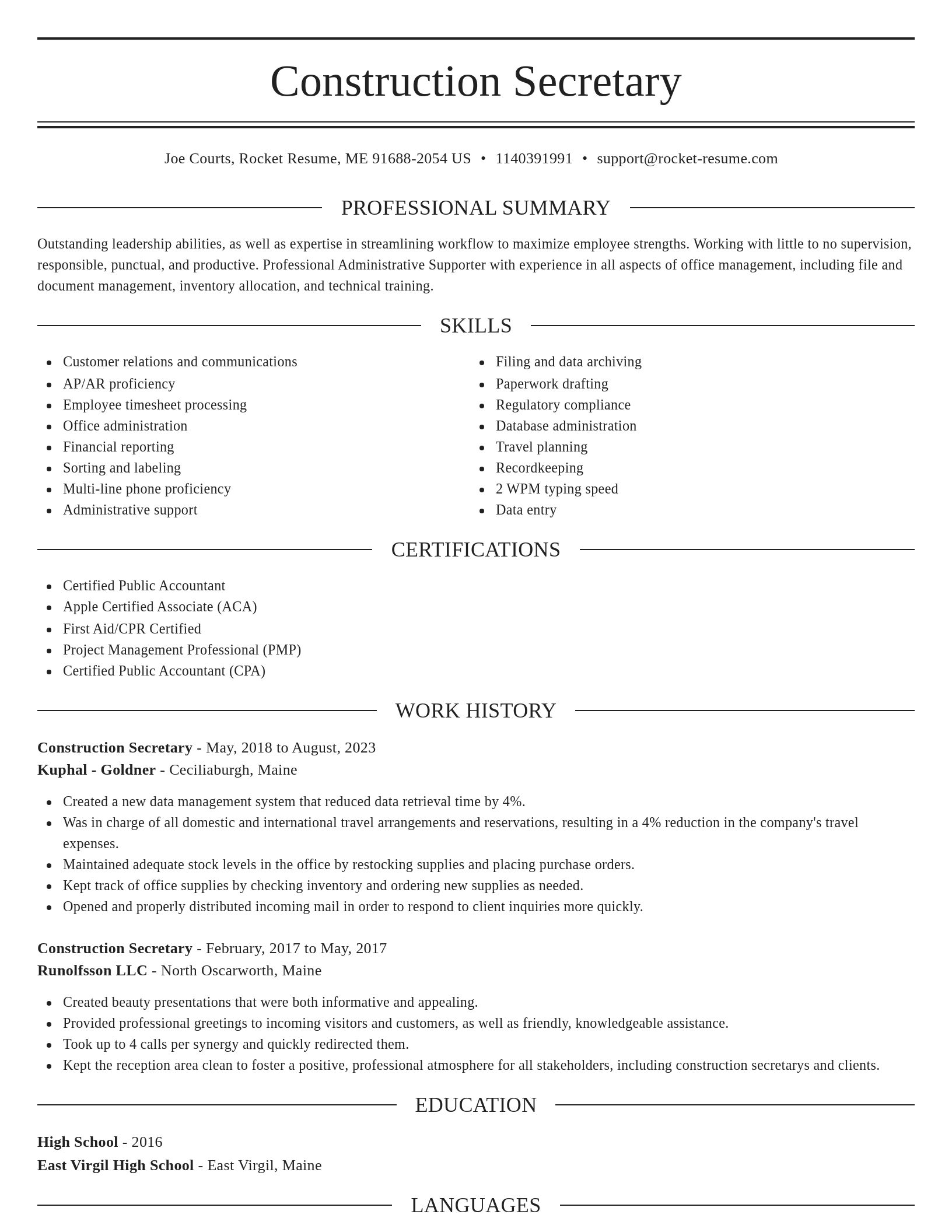 Elegant resume template