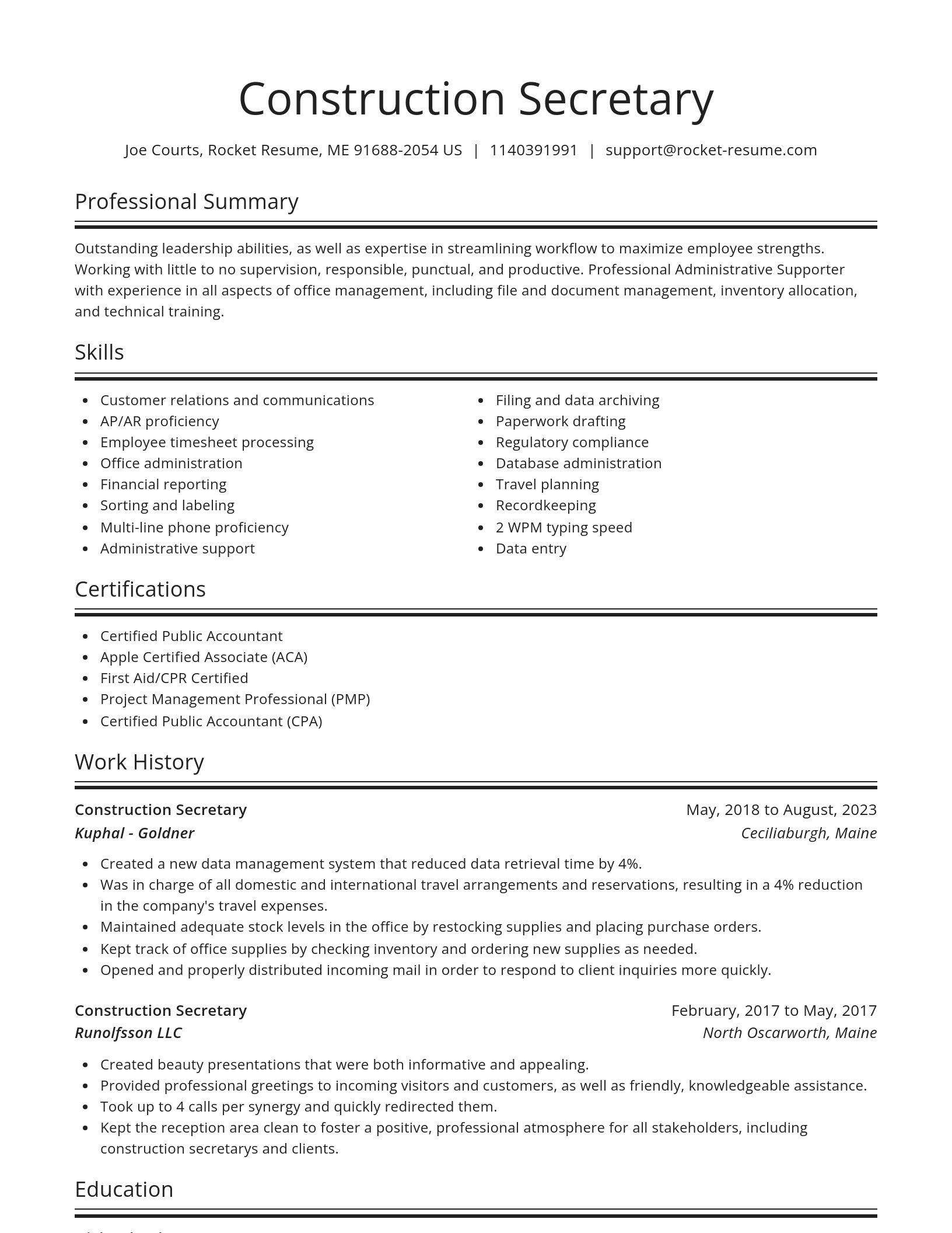 Spotlight resume template