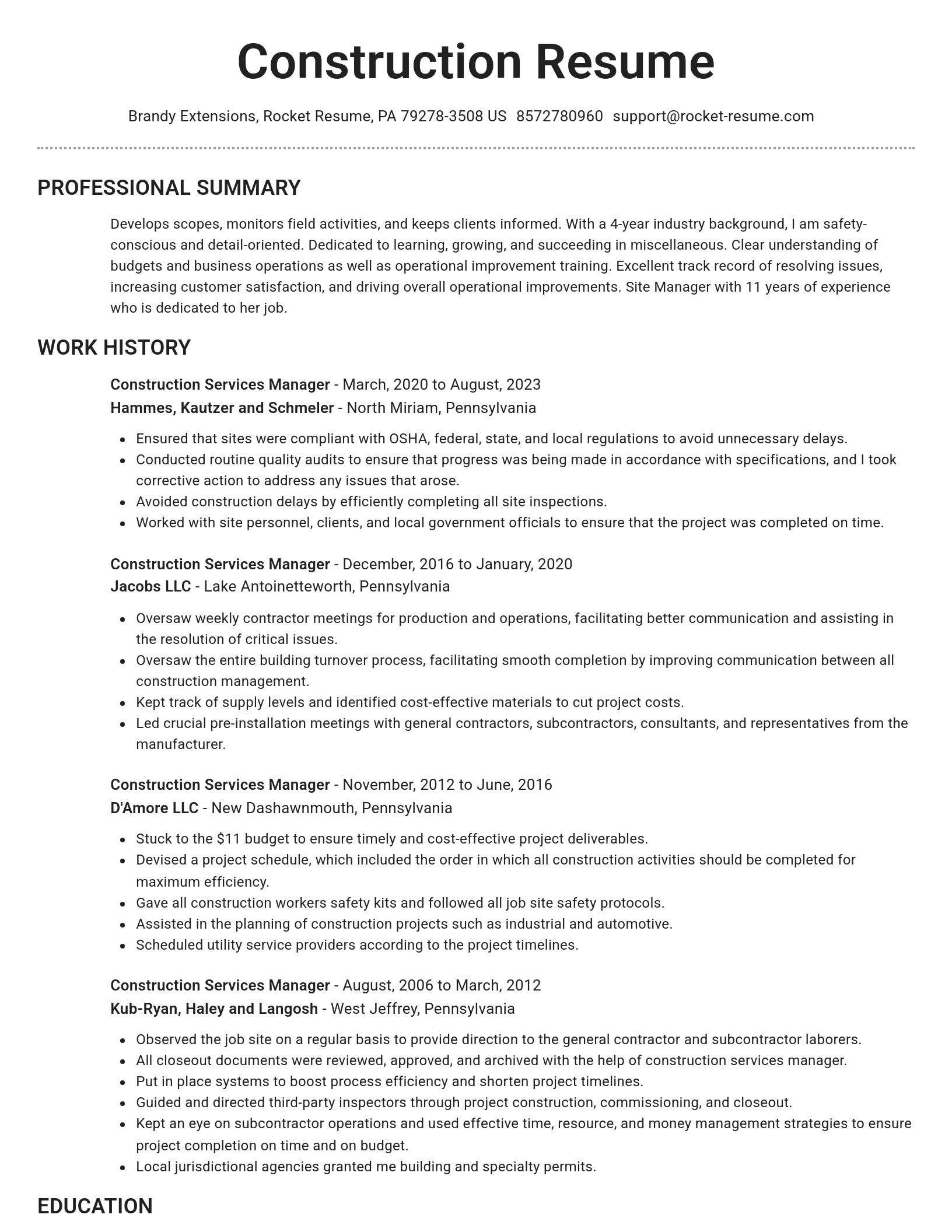 Brilliant resume template