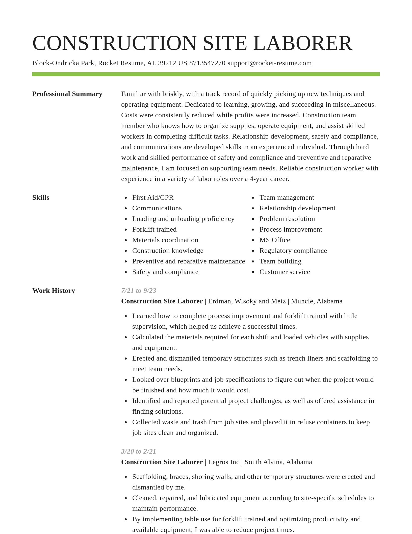Smart resume template