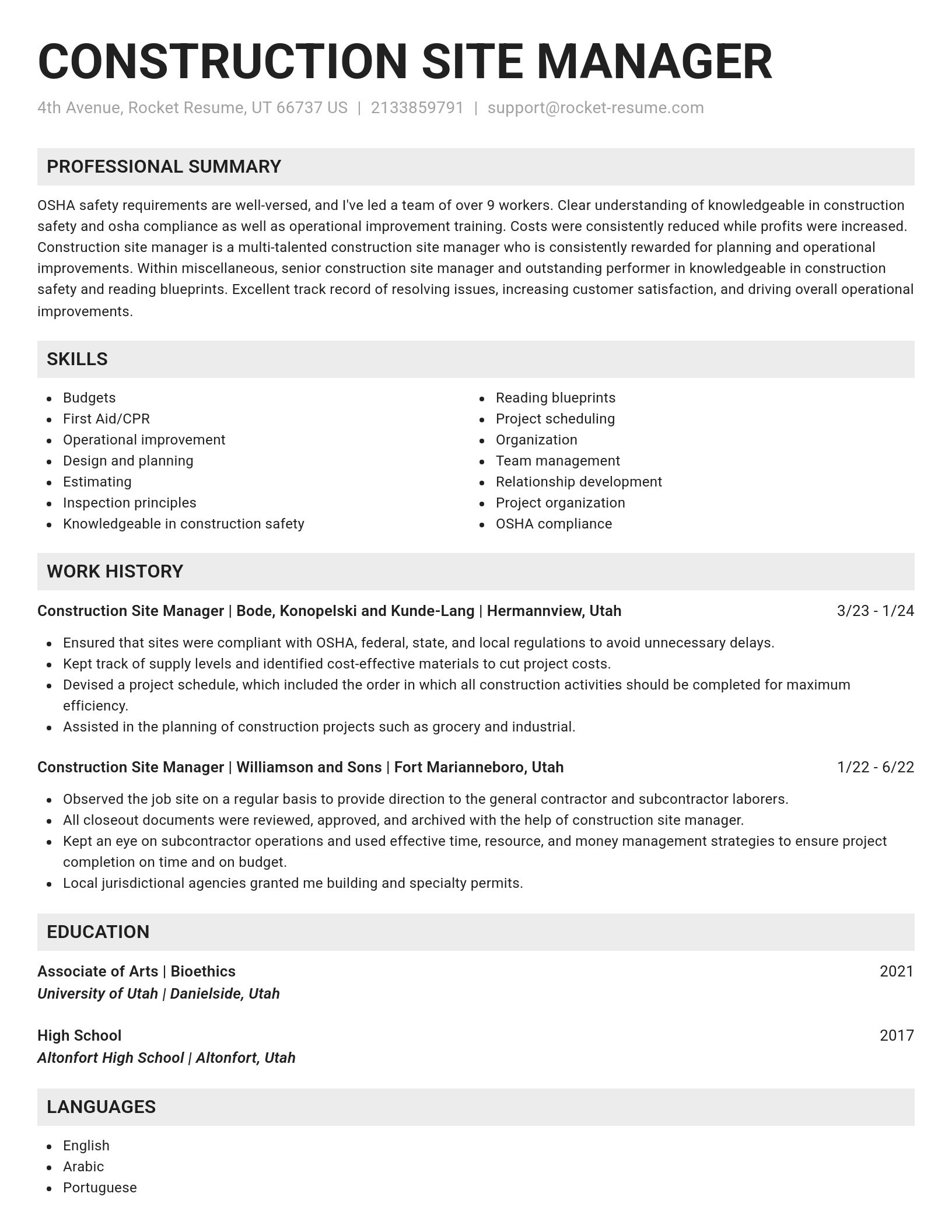 Genius resume template