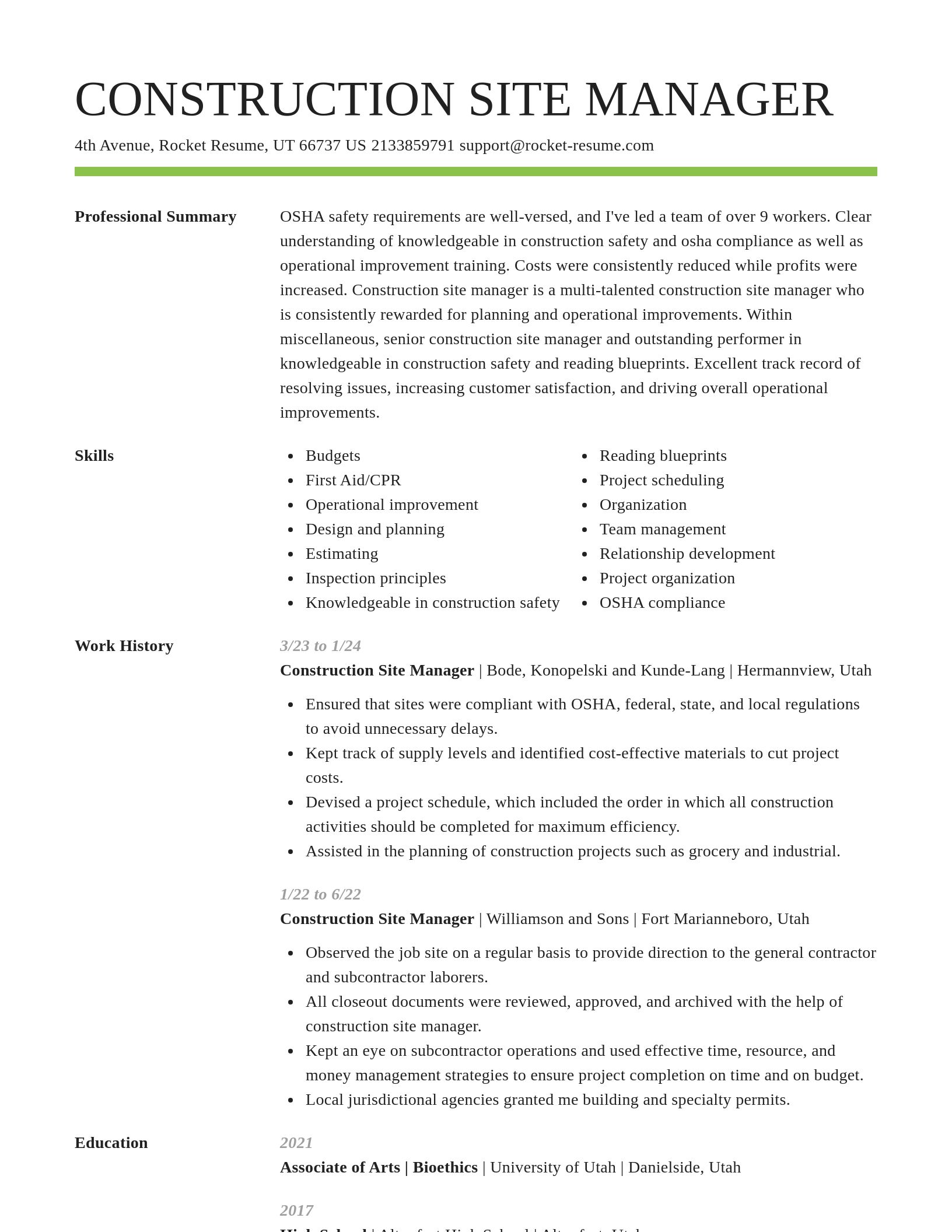 Smart resume template