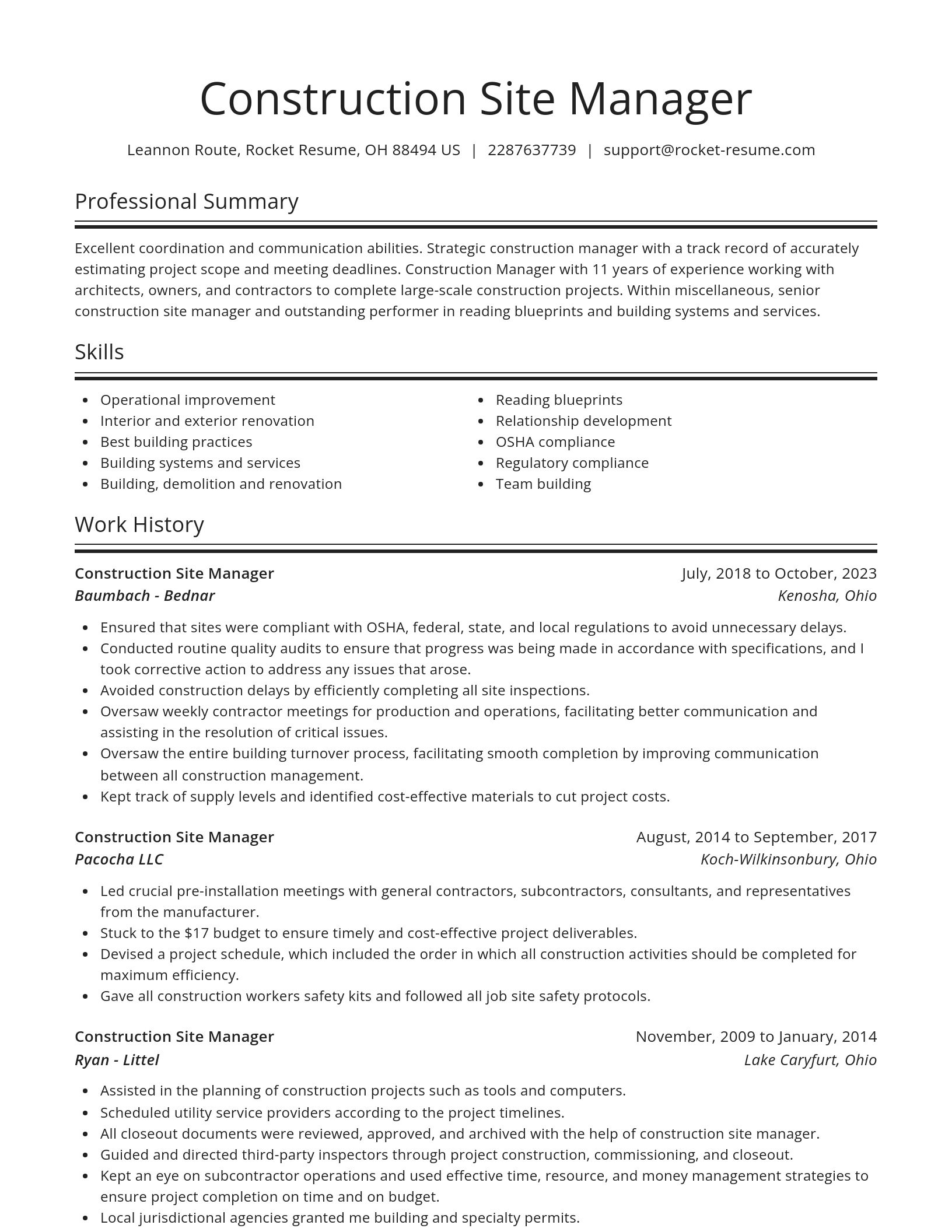 Spotlight resume template