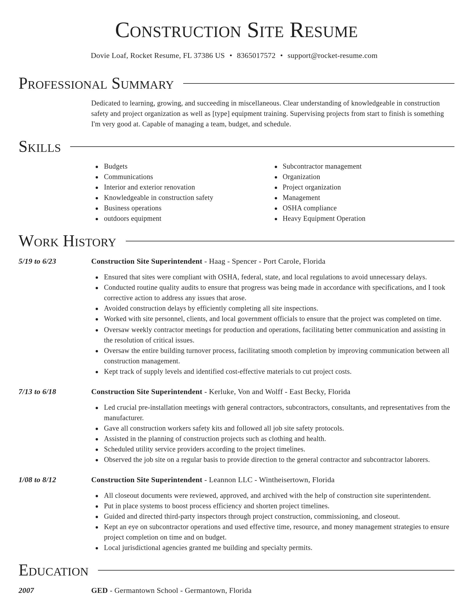 Director resume template