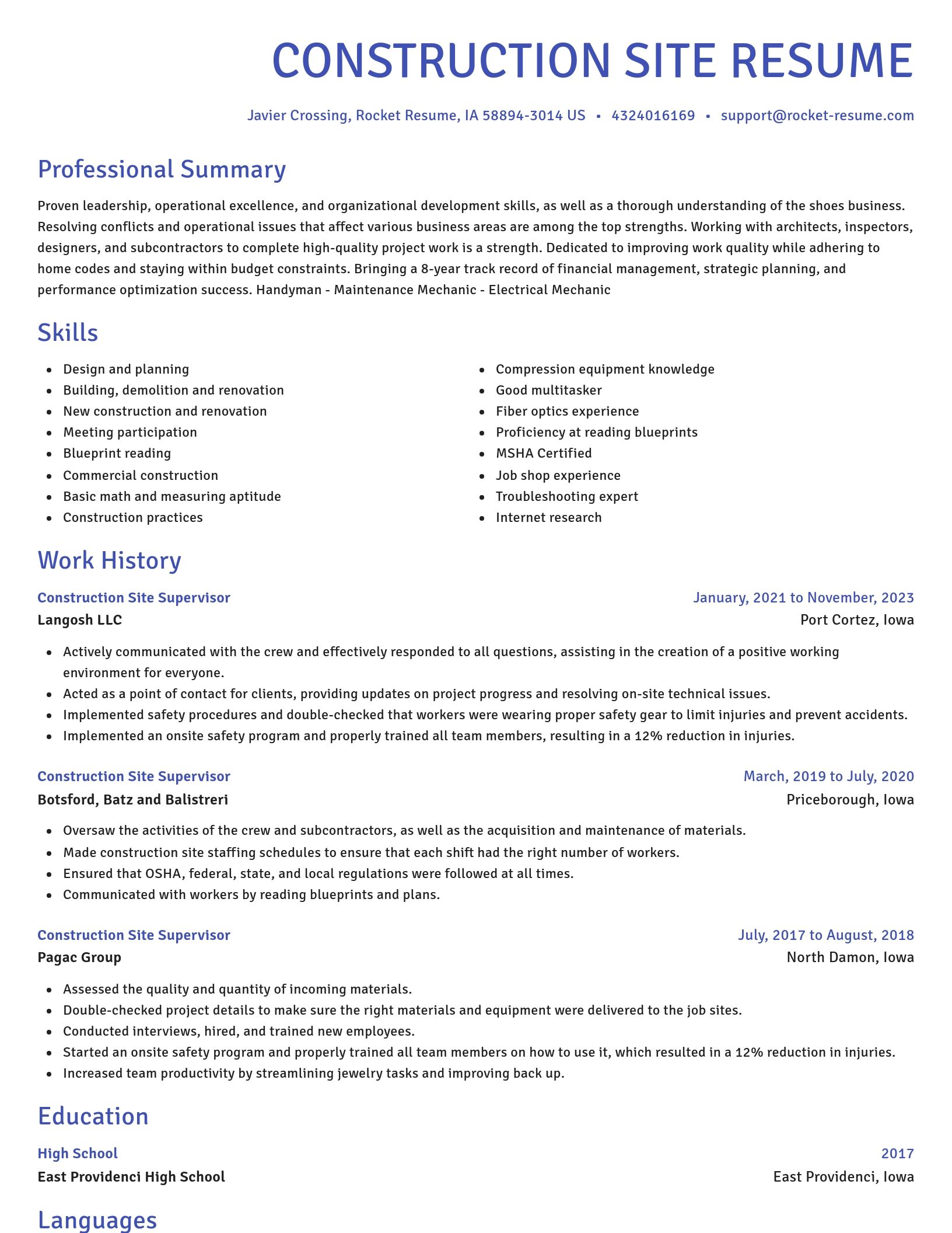 Novel resume template