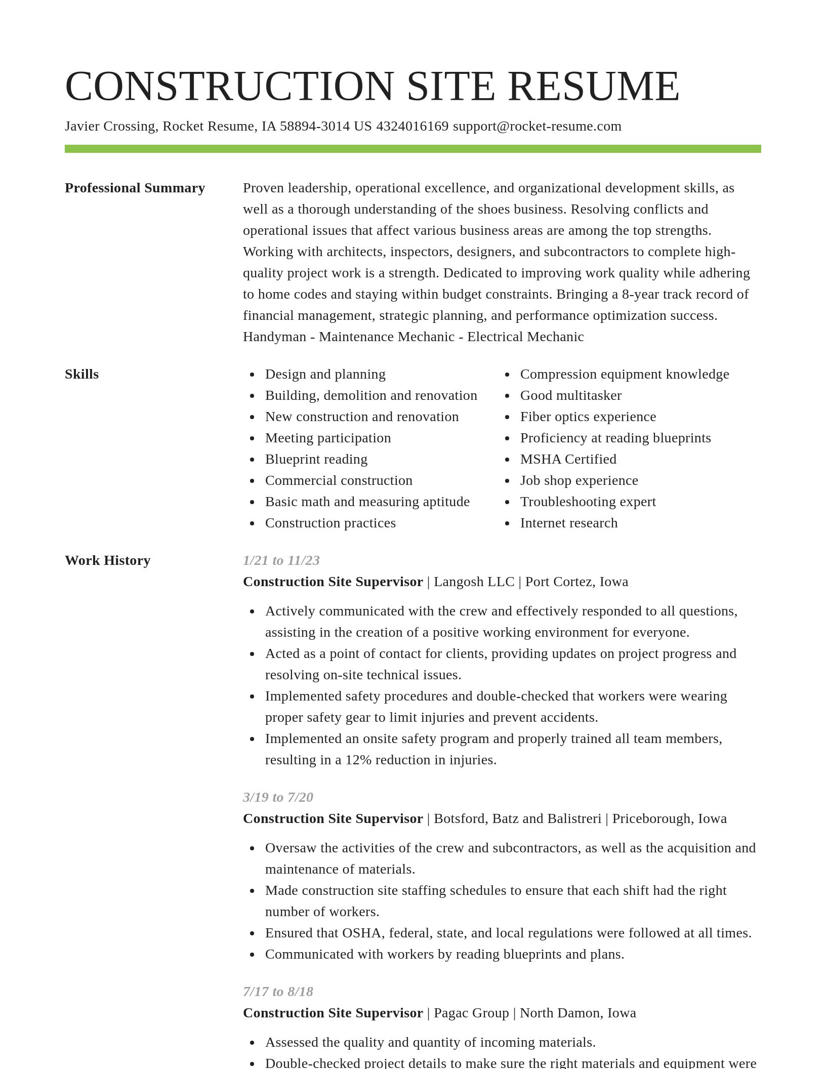 Smart resume template