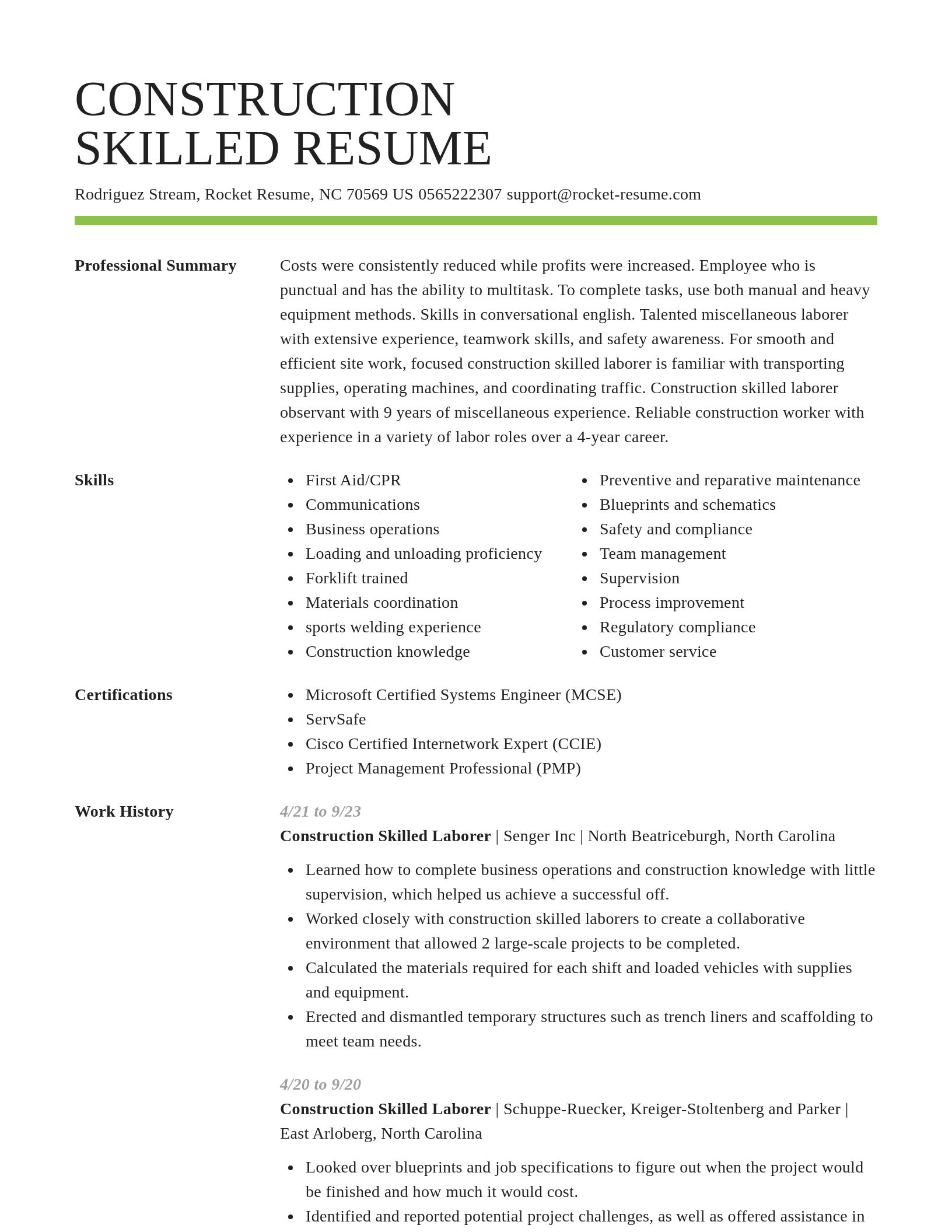 Smart resume template