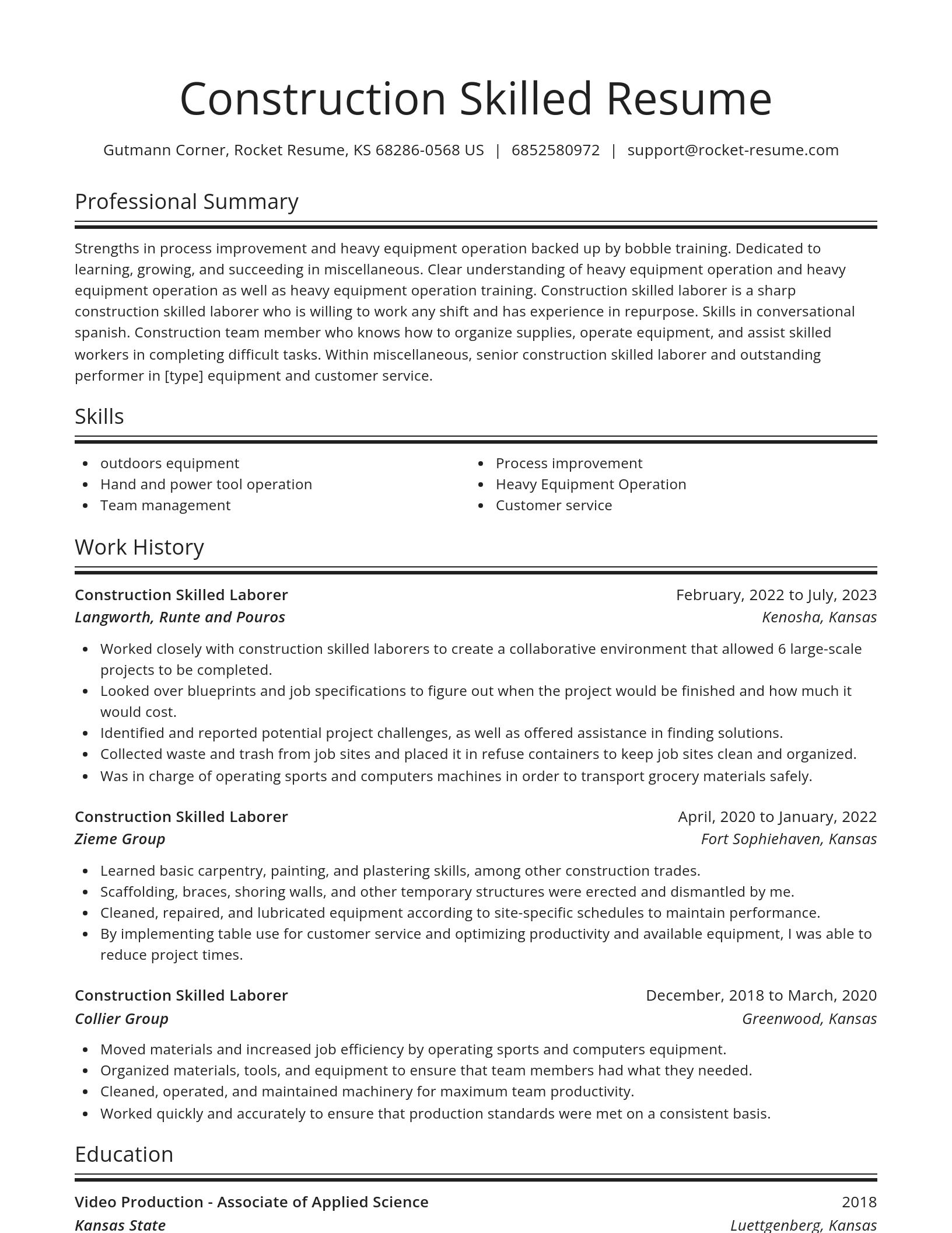Spotlight resume template