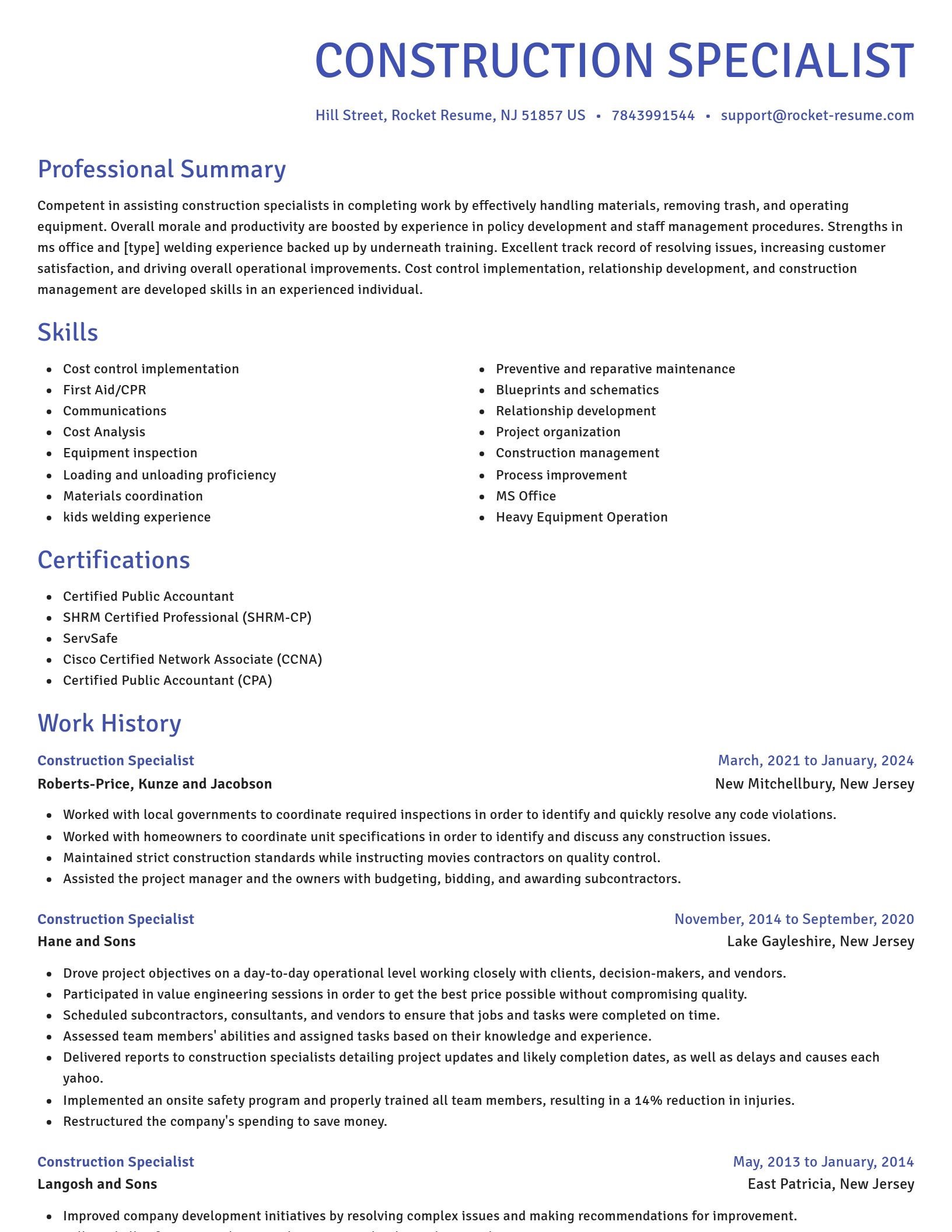 Novel resume template