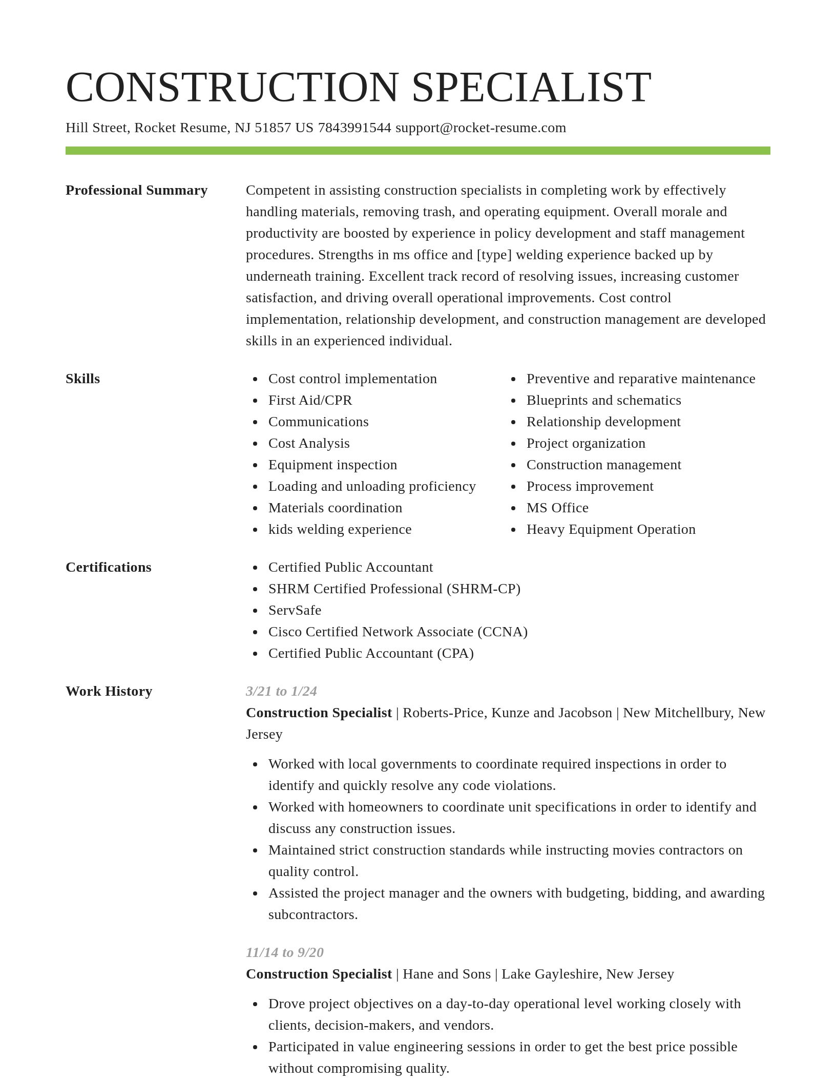 Smart resume template