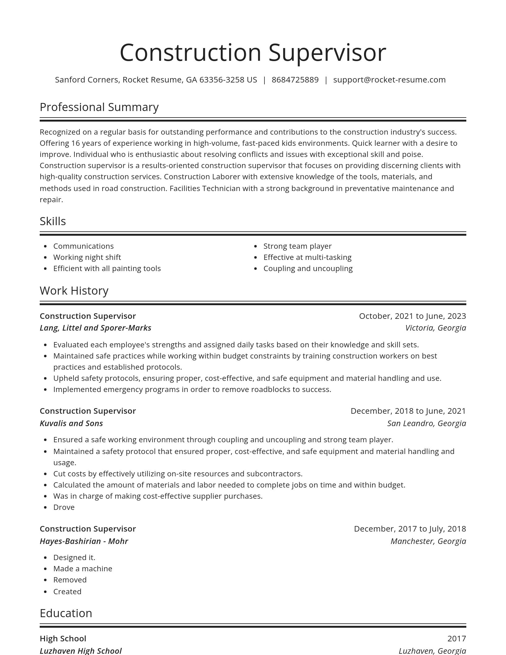 Spotlight resume template