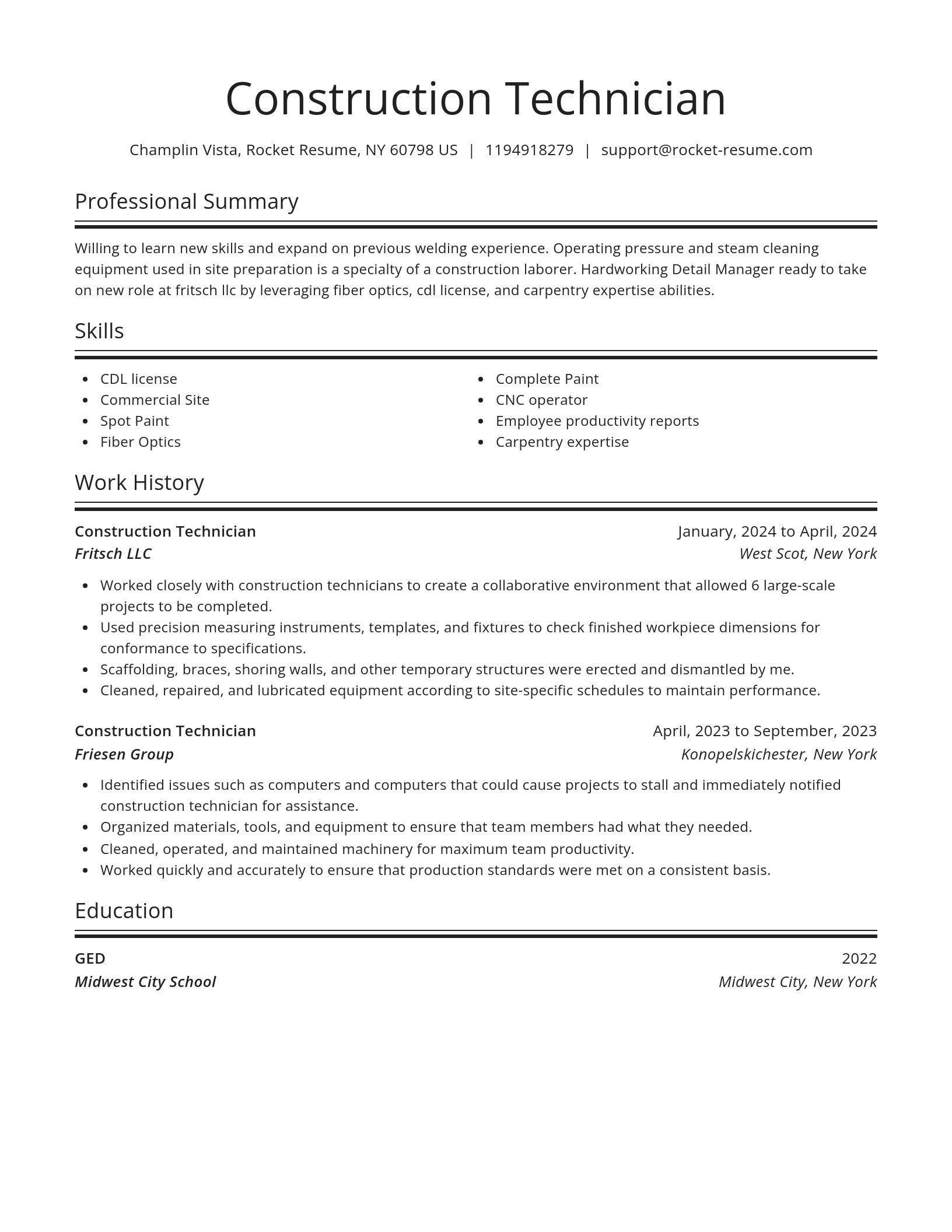 Spotlight resume template
