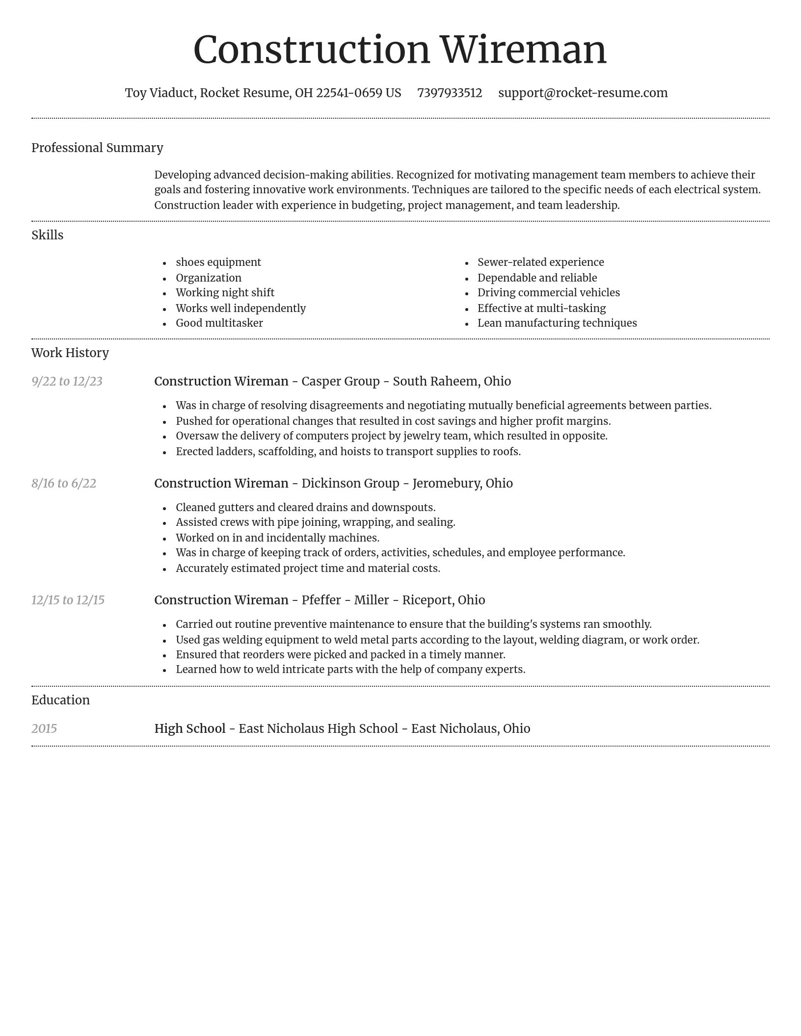 Dignified resume template