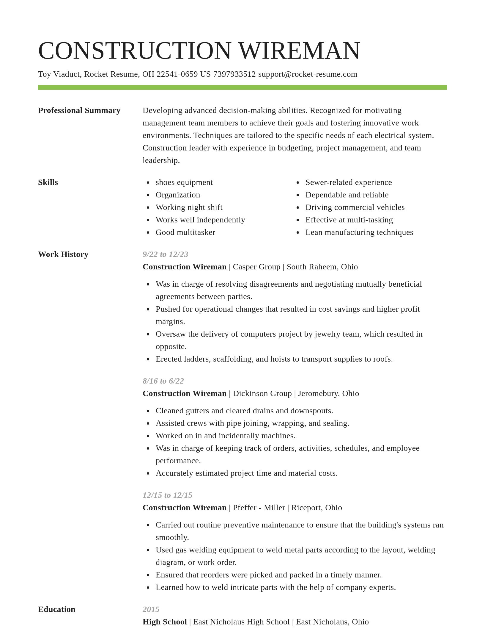 Smart resume template