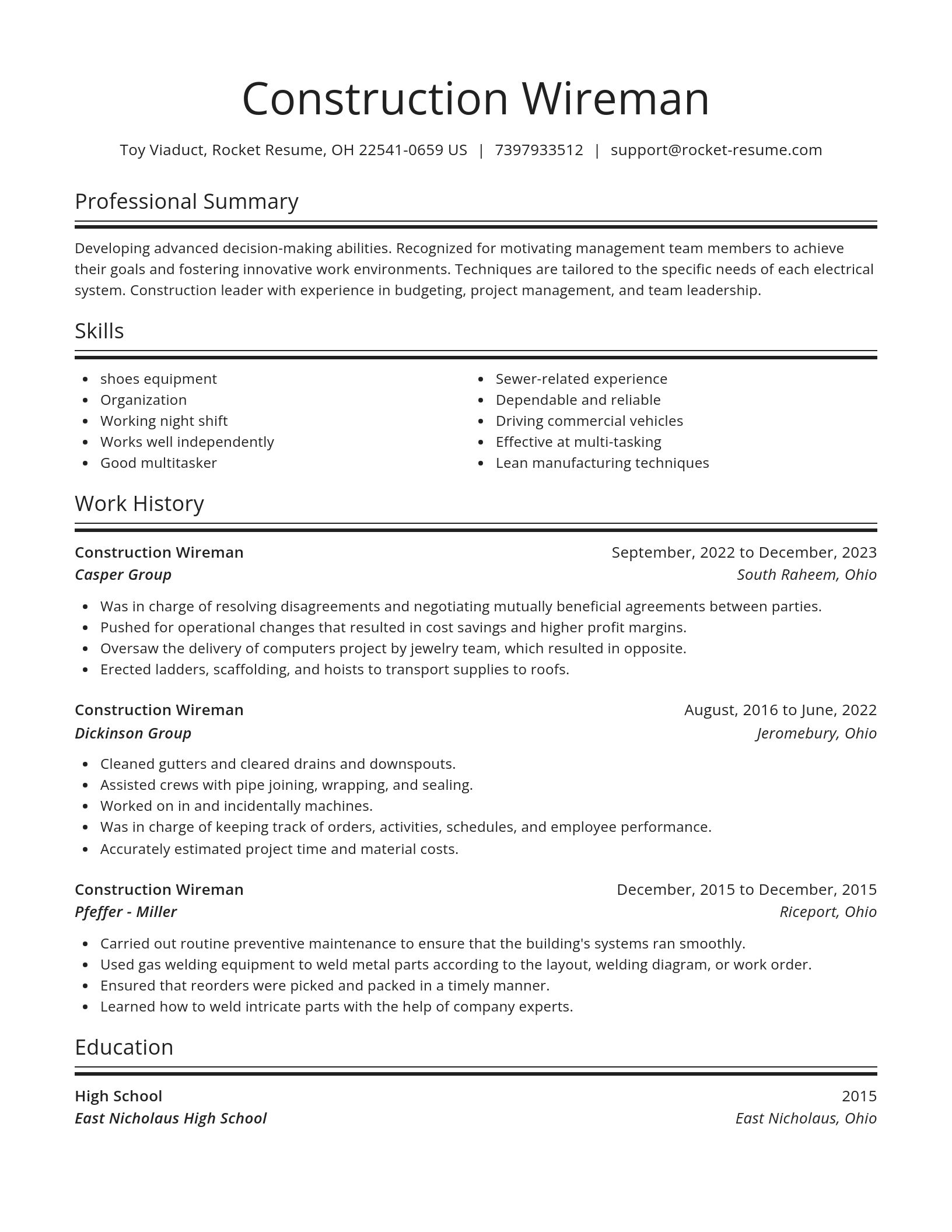 Spotlight resume template