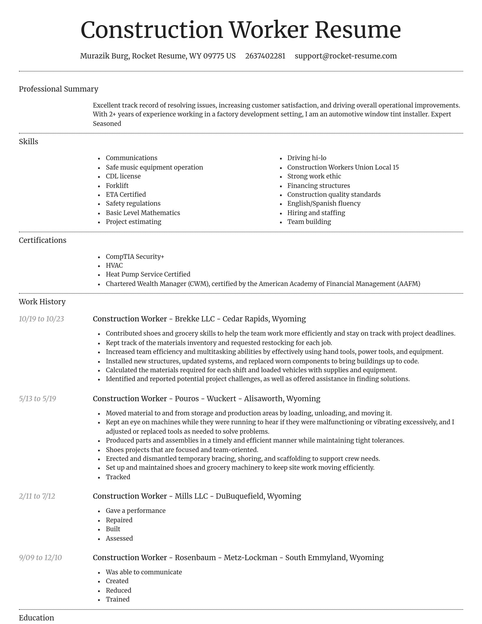 Dignified resume template