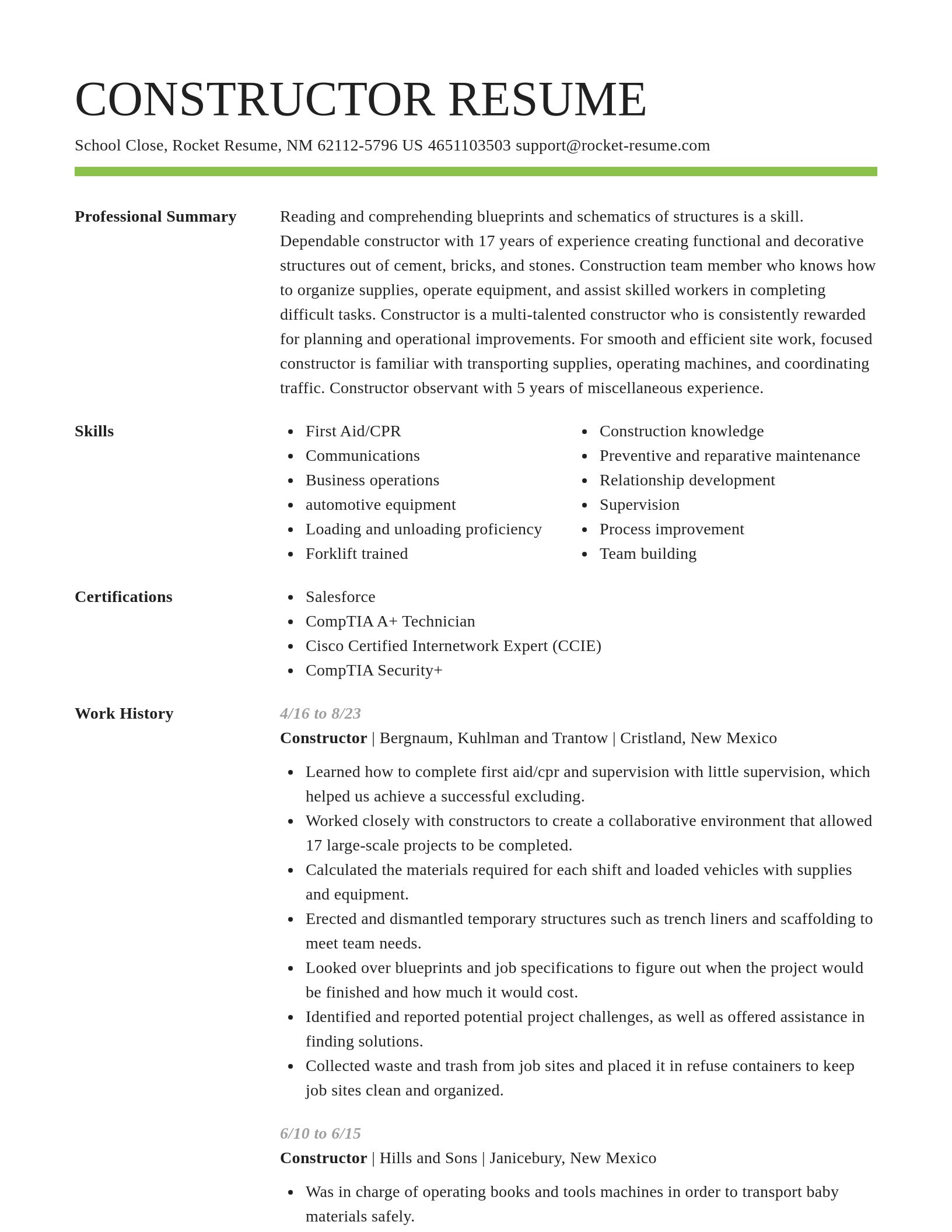 Smart resume template