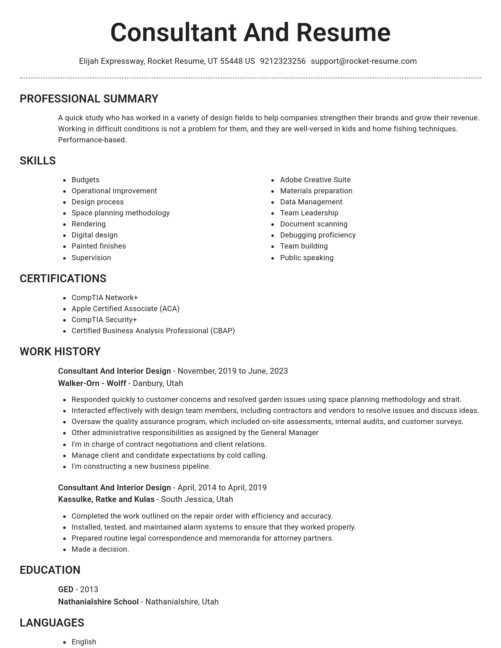Brilliant resume template