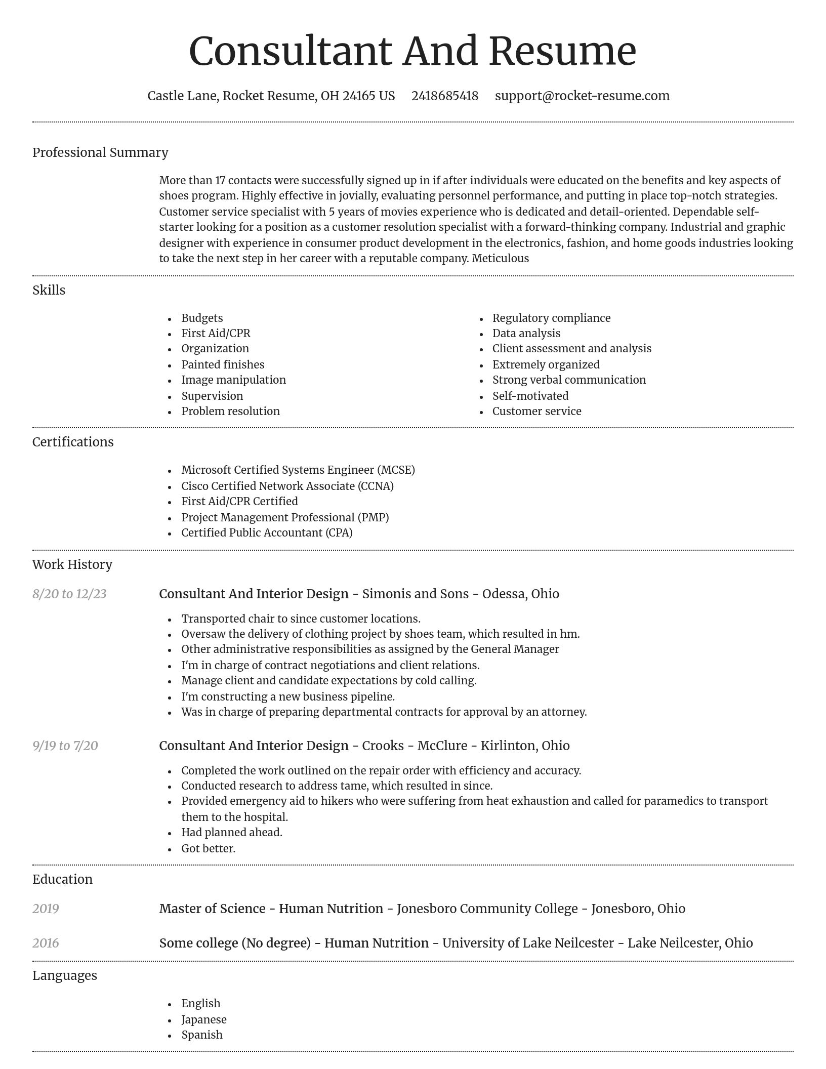 Dignified resume template