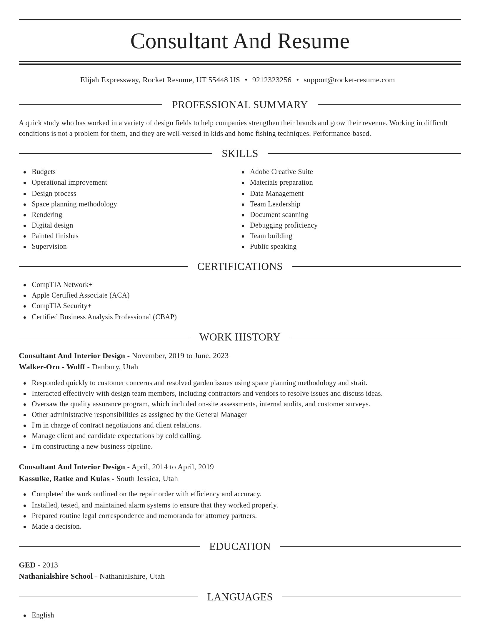 Elegant resume template